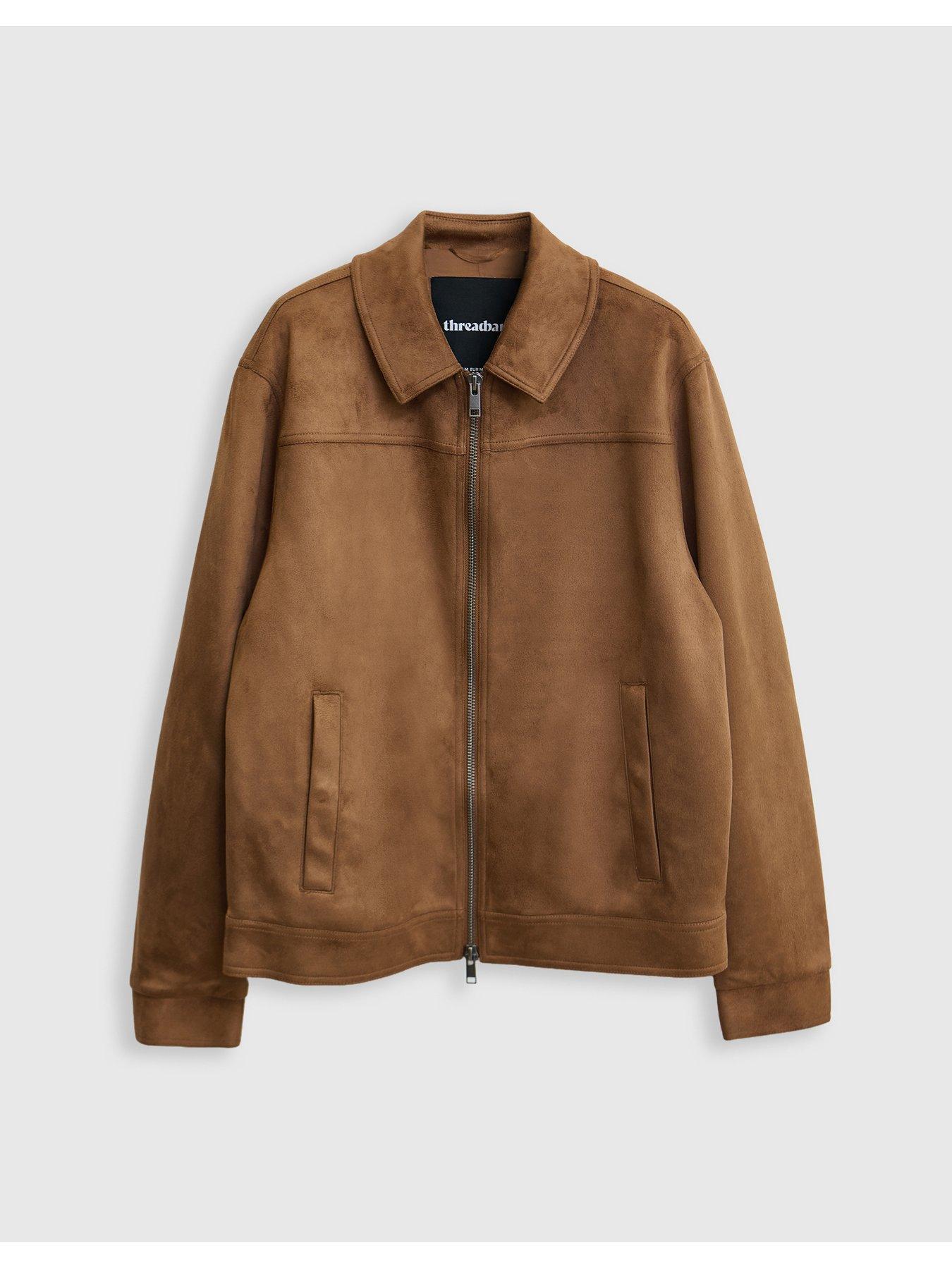 Image 7 of 7 of Threadbare Mens Collared Full-Zip Lightweight Jacket - Taupe