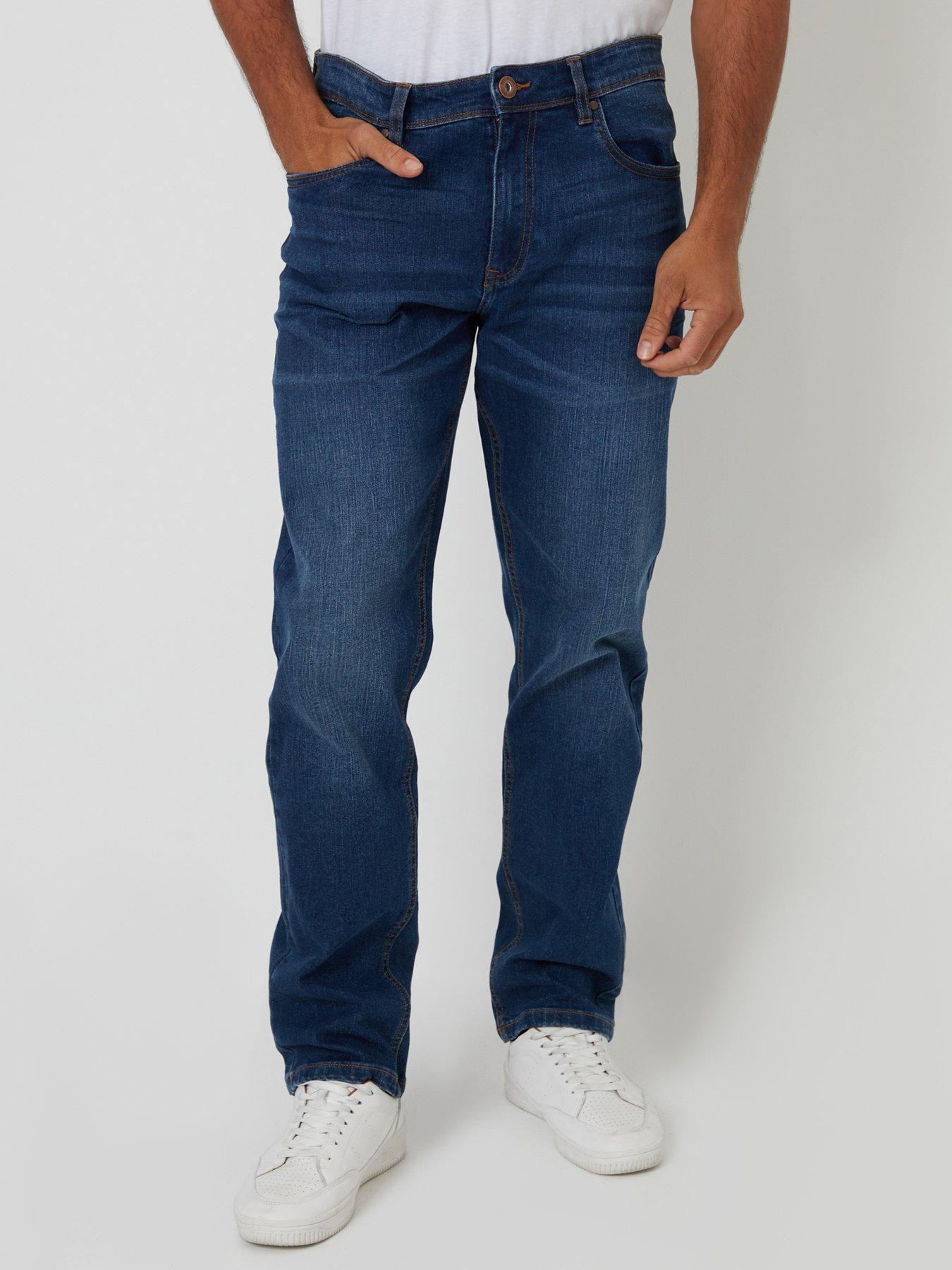 Image 1 of 4 of Threadbare Mens Straight Fit Canterbury Jeans - Mid Wash