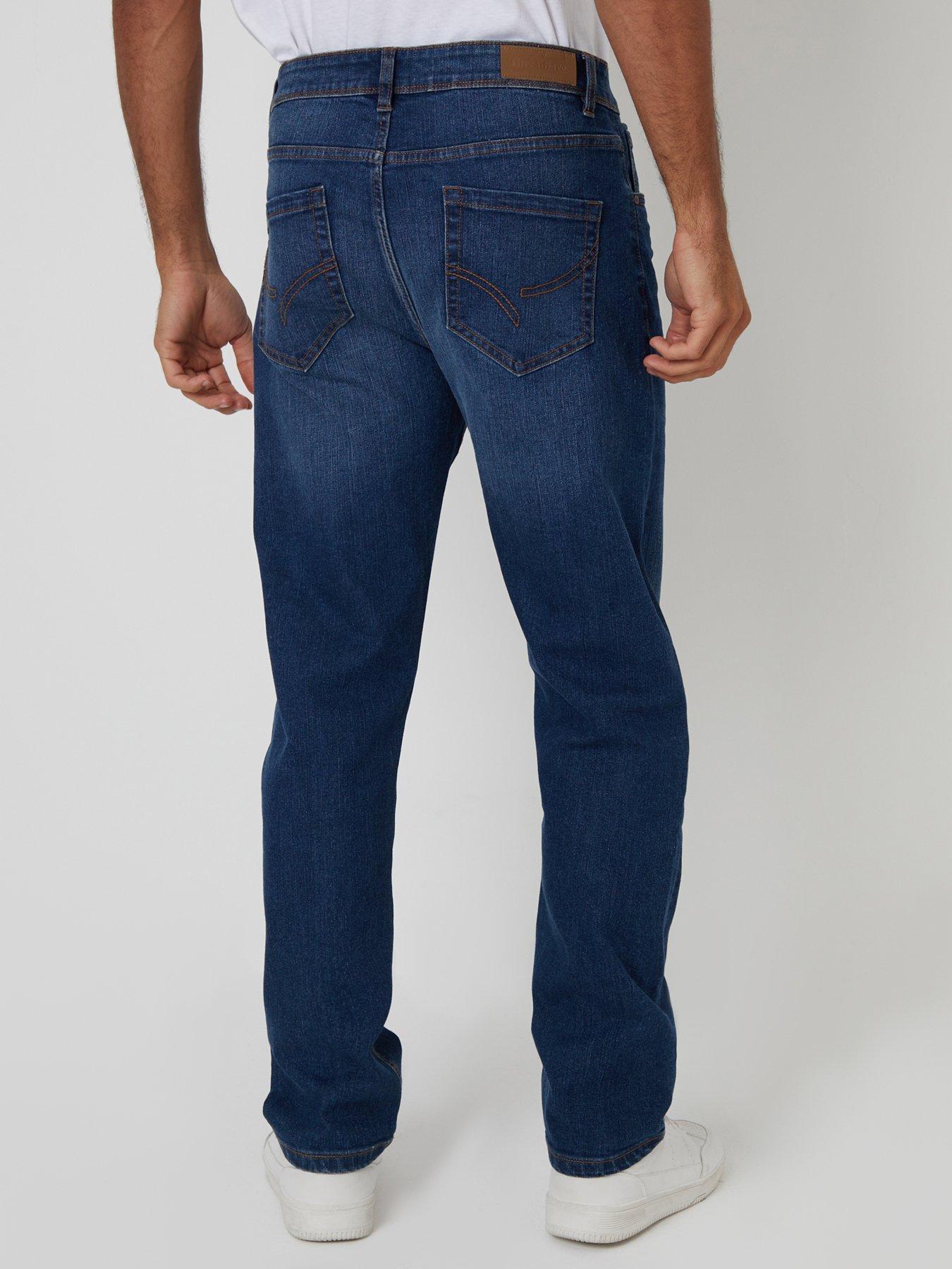 Image 2 of 4 of Threadbare Mens Straight Fit Canterbury Jeans - Mid Wash