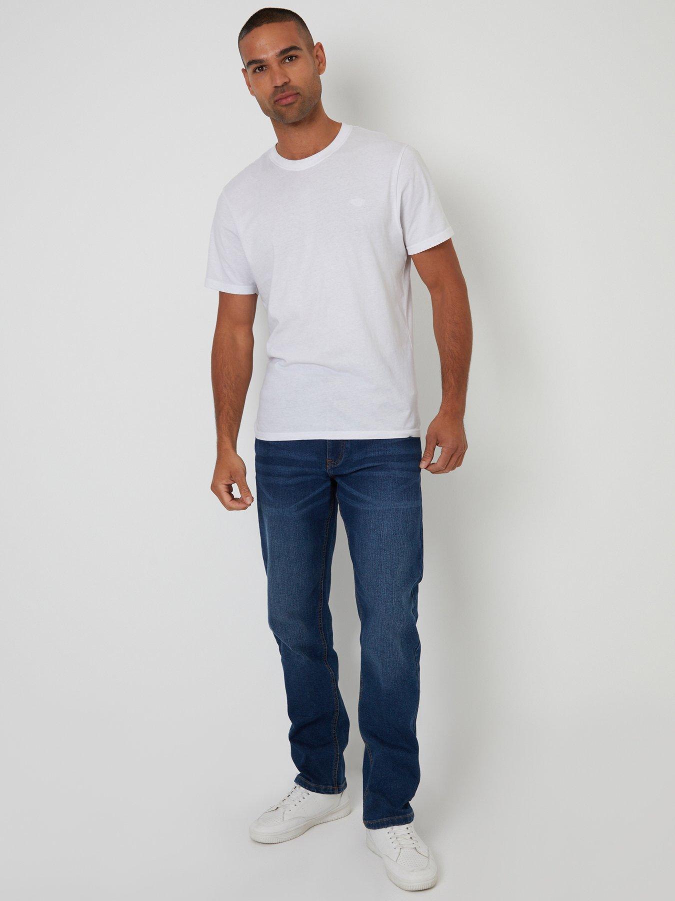 Image 3 of 4 of Threadbare Mens Straight Fit Canterbury Jeans - Mid Wash