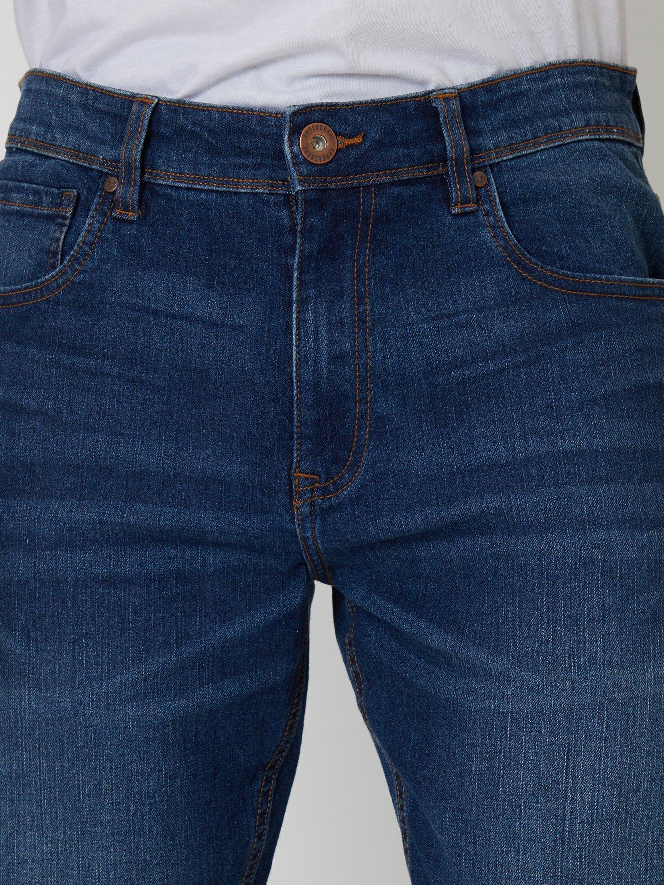Image 4 of 4 of Threadbare Mens Straight Fit Canterbury Jeans - Mid Wash
