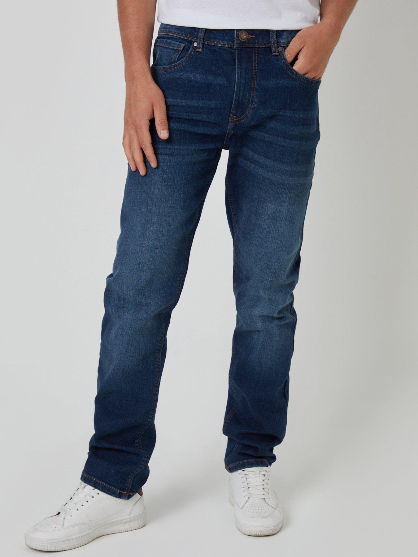 Image 1 of 4 of Threadbare Mens Canterbury&reg; Straight Fit Vintage Wash Jeans - Blue