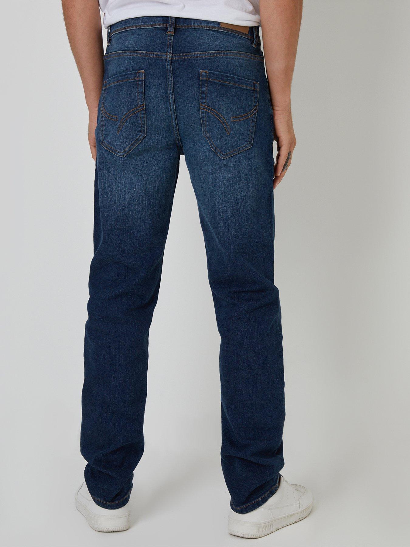 Image 2 of 4 of Threadbare Mens Canterbury&reg; Straight Fit Vintage Wash Jeans - Blue