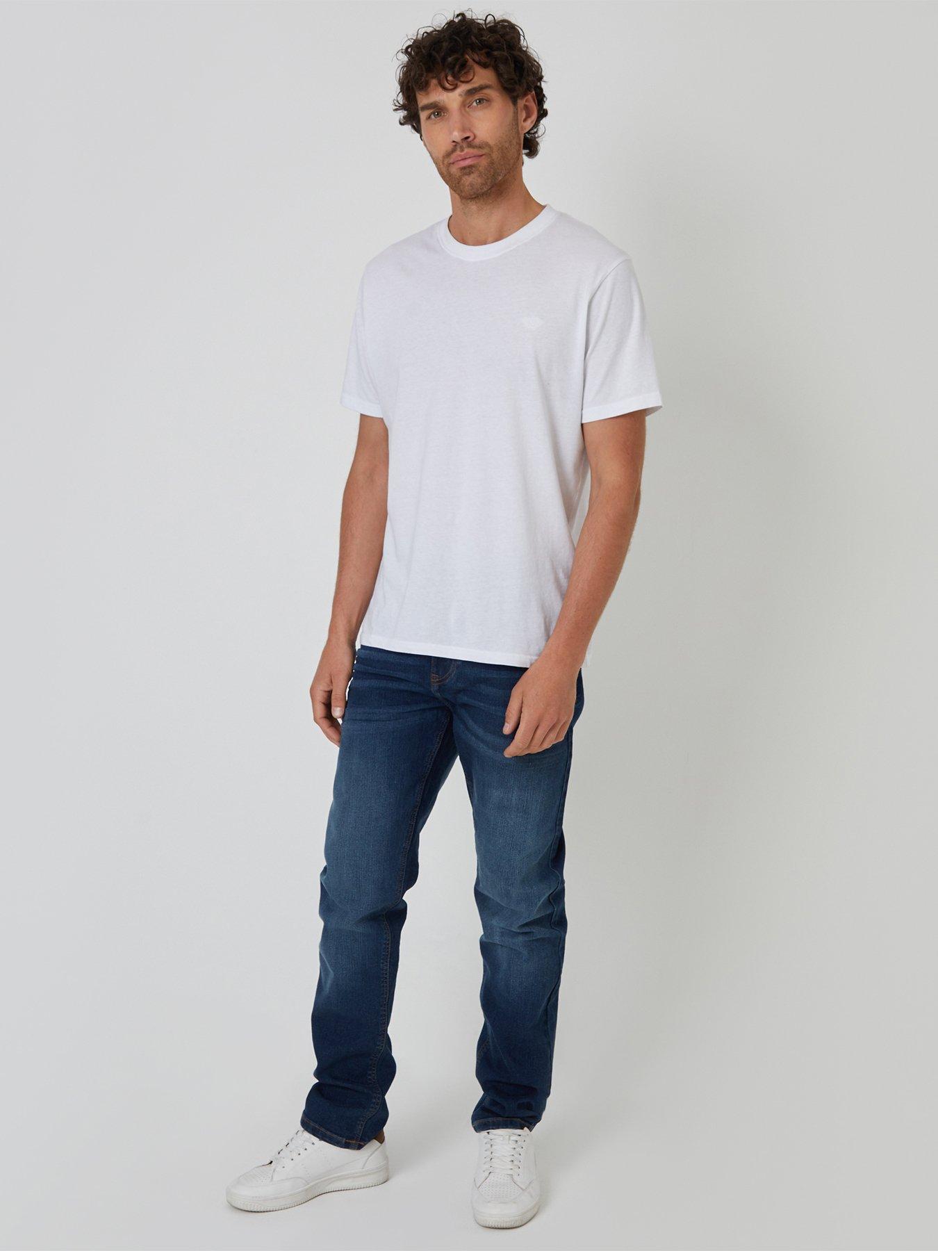 Image 3 of 4 of Threadbare Mens Canterbury&reg; Straight Fit Vintage Wash Jeans - Blue