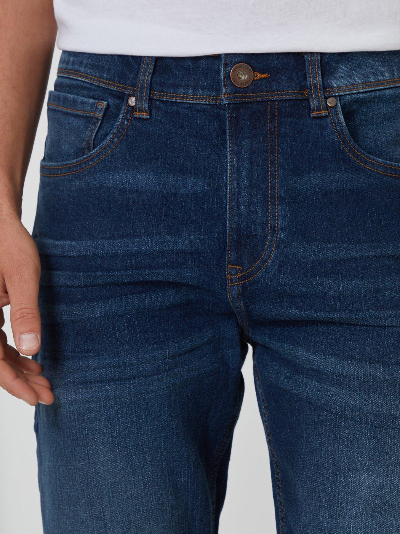 Image 4 of 4 of Threadbare Mens Canterbury&reg; Straight Fit Vintage Wash Jeans - Blue