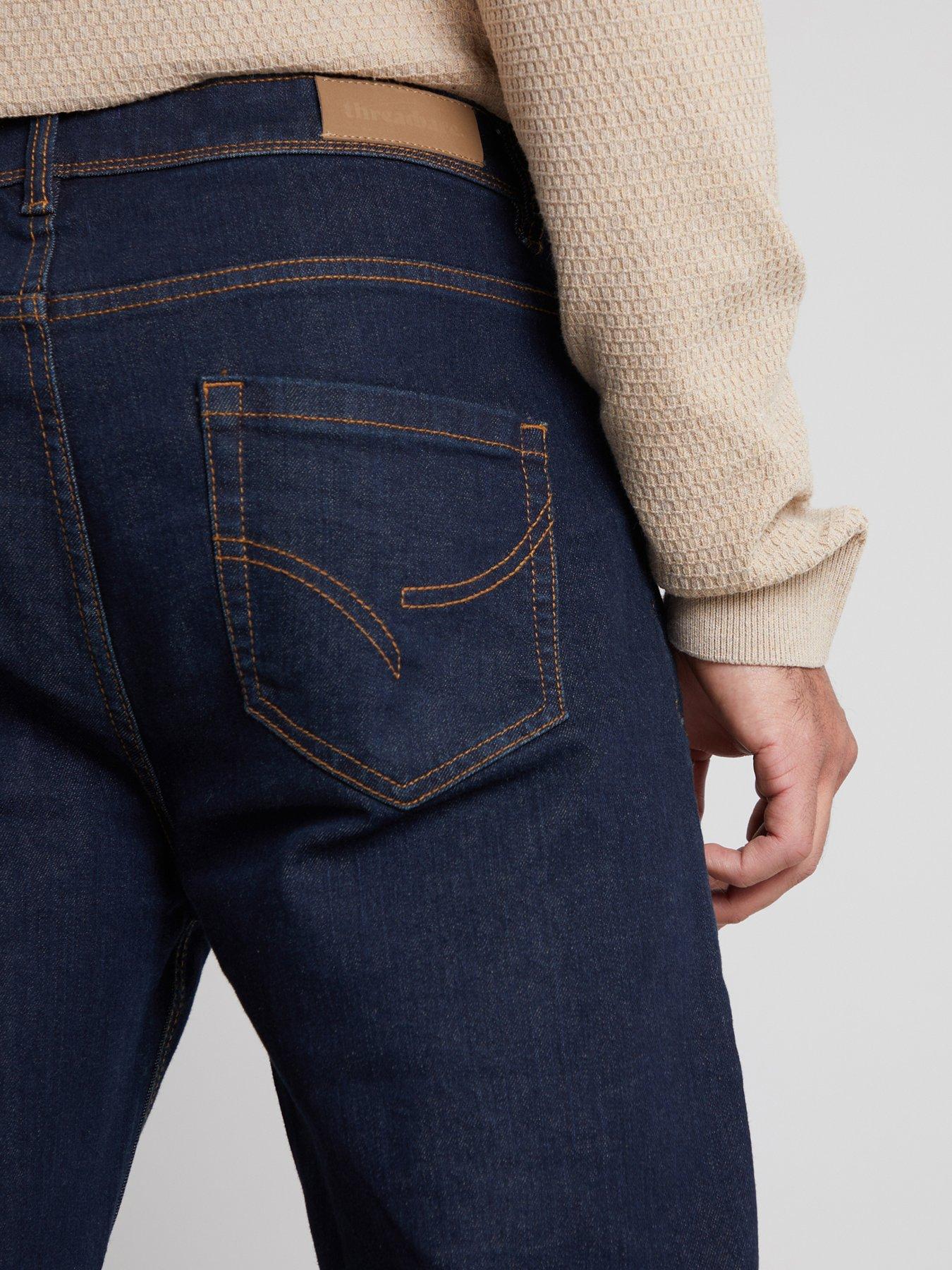 Image 4 of 4 of Threadbare Mens Straight Fit Rinse Wash Canterbury Jeans - Blue
