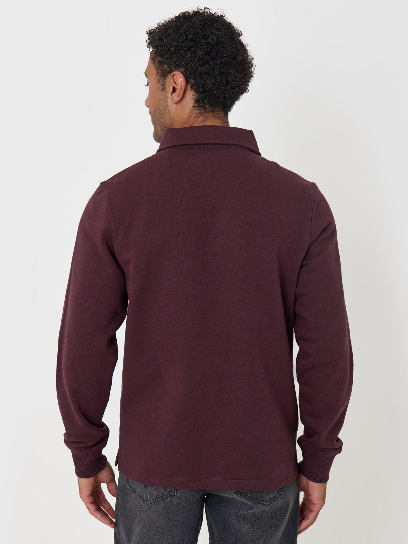 Image 2 of 4 of Threadbare Mens Quarter Zip Soft Fleece Polo Shirt - Red