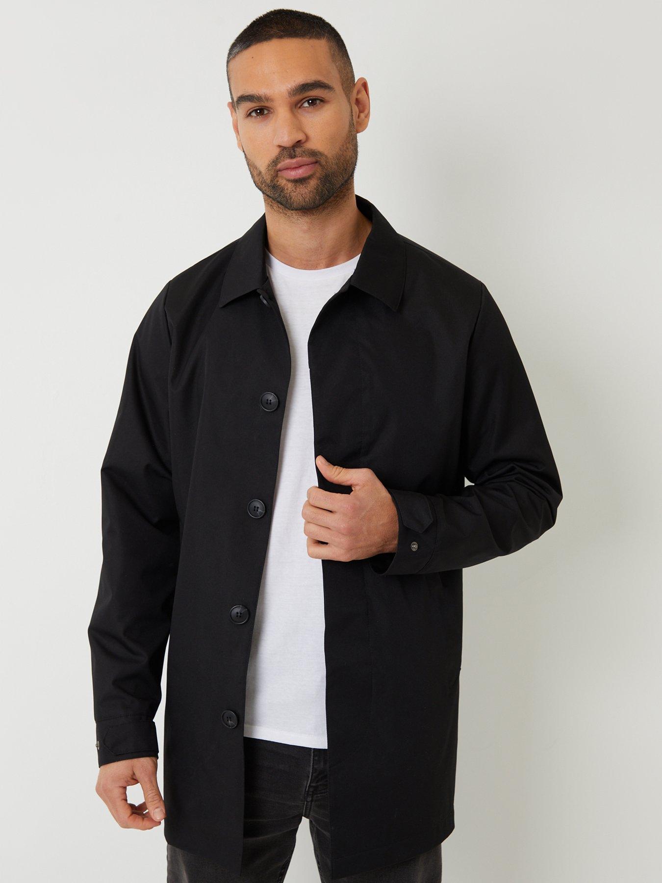 Image 1 of 5 of Threadbare Mens Gretna Tailored Fully Lined Mac Jacket - Black