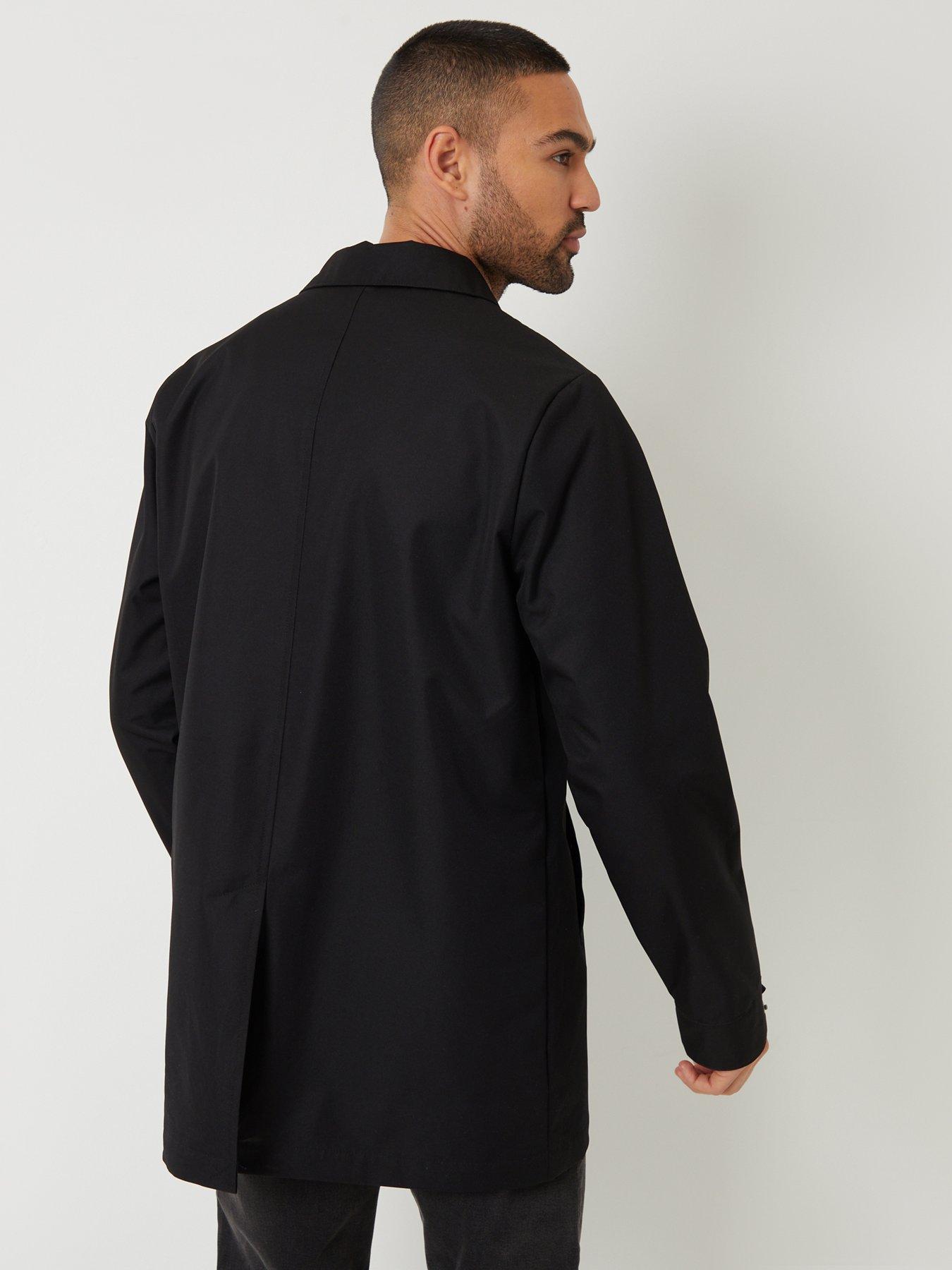 Image 2 of 5 of Threadbare Mens Gretna Tailored Fully Lined Mac Jacket - Black