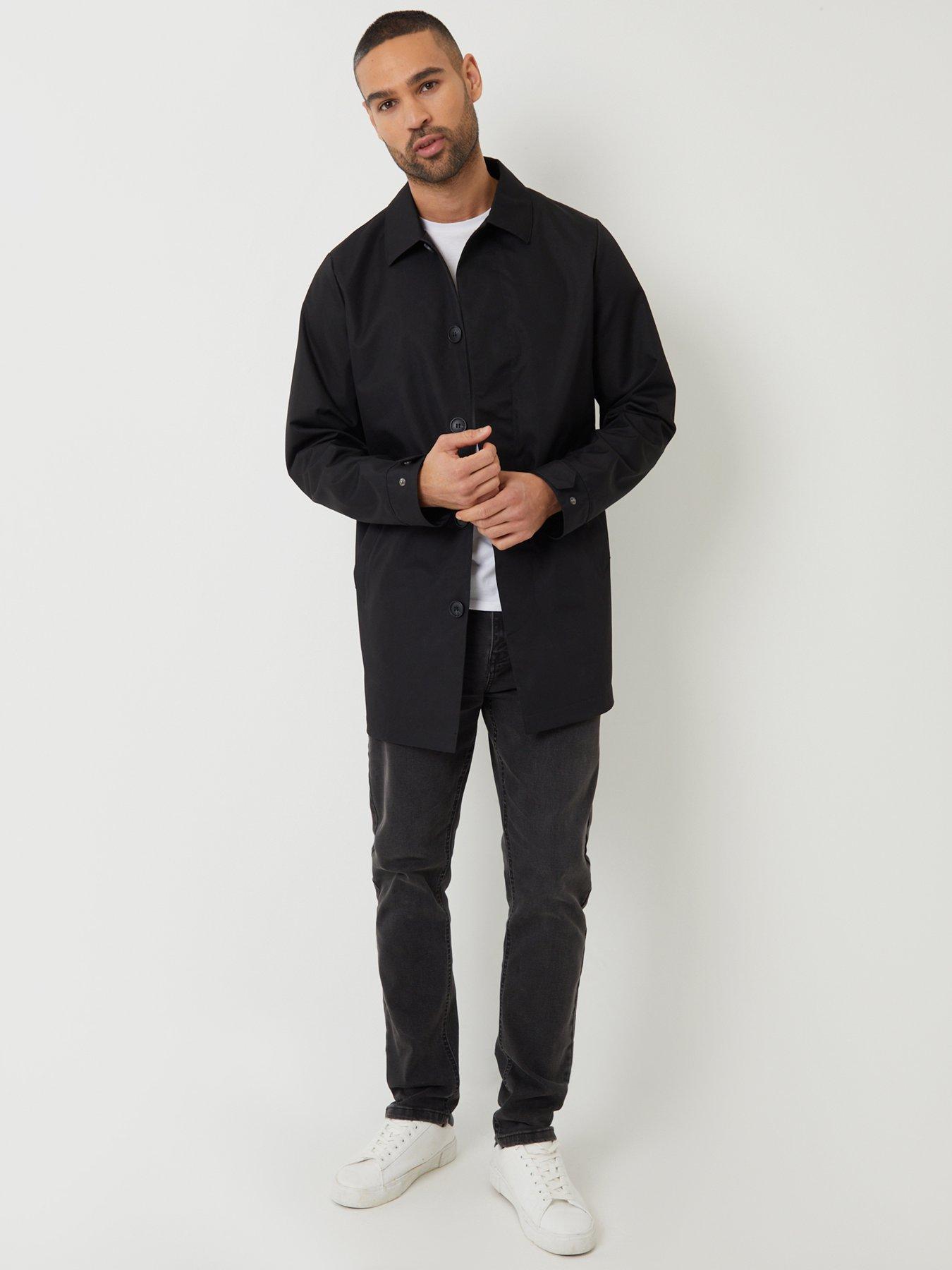 Image 3 of 5 of Threadbare Mens Gretna Tailored Fully Lined Mac Jacket - Black