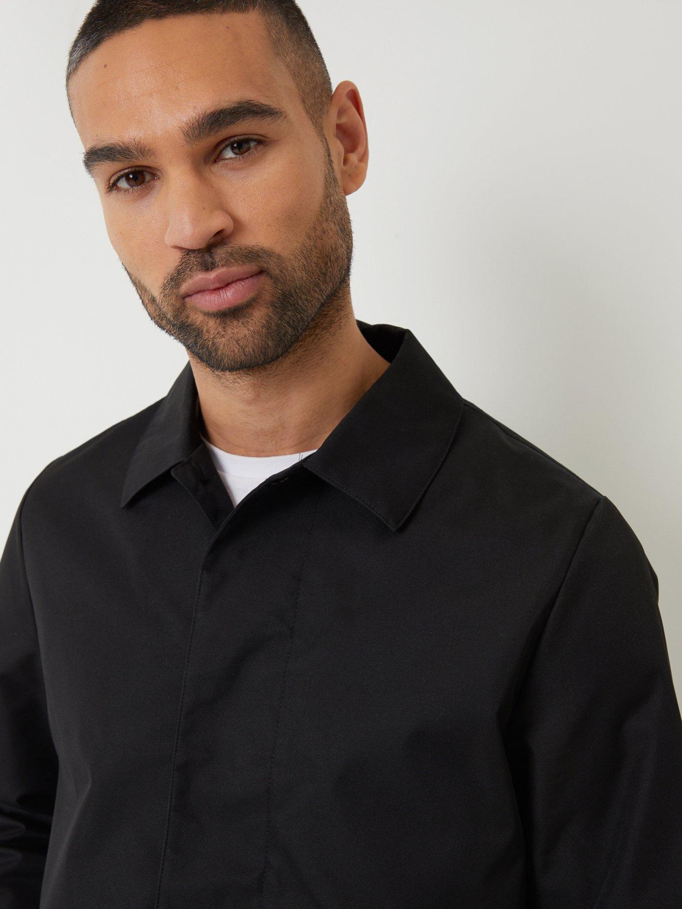 Image 4 of 5 of Threadbare Mens Gretna Tailored Fully Lined Mac Jacket - Black