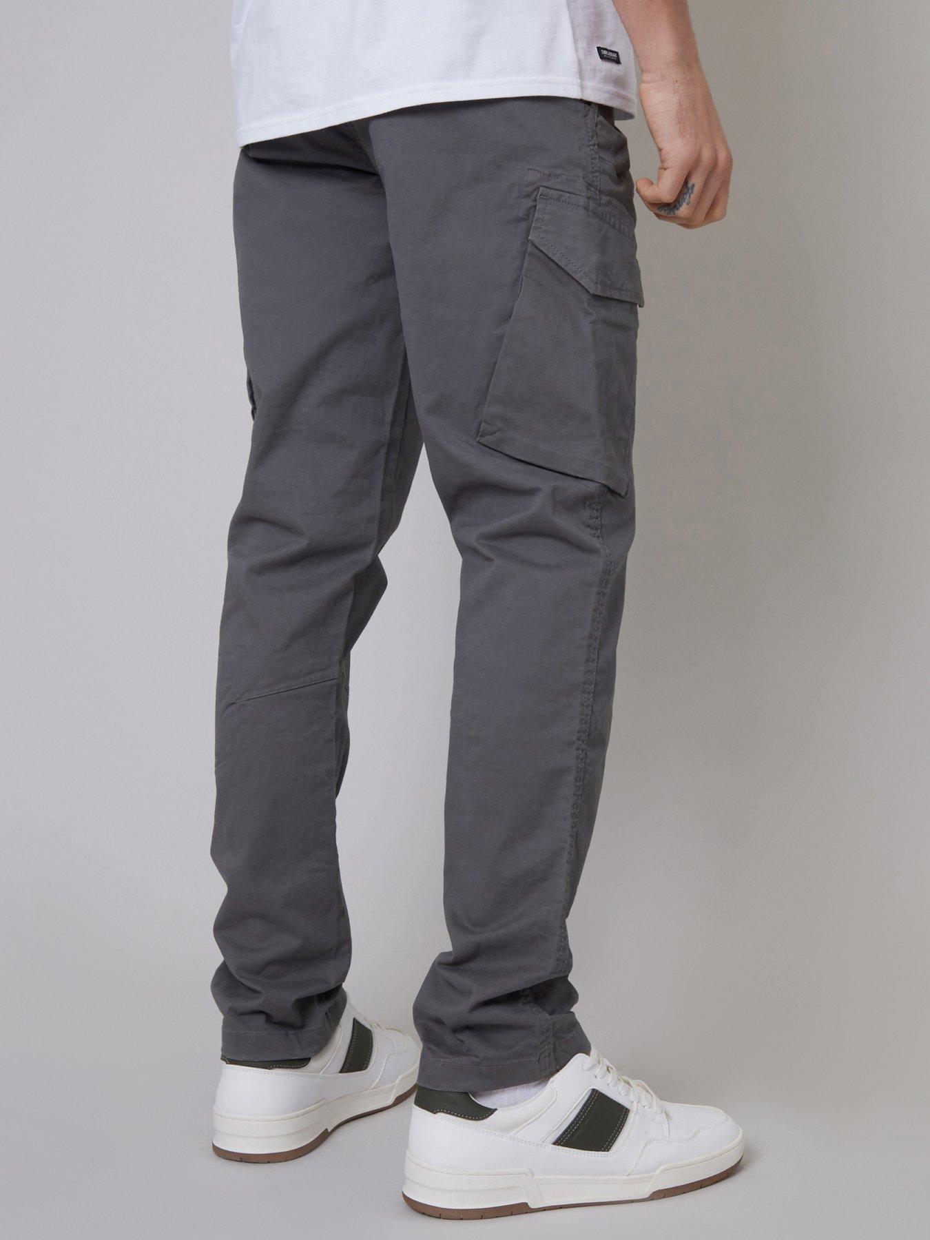 Image 2 of 4 of Threadbare Mens Cargo Pocket Straight Leg Drill Trousers - Grey
