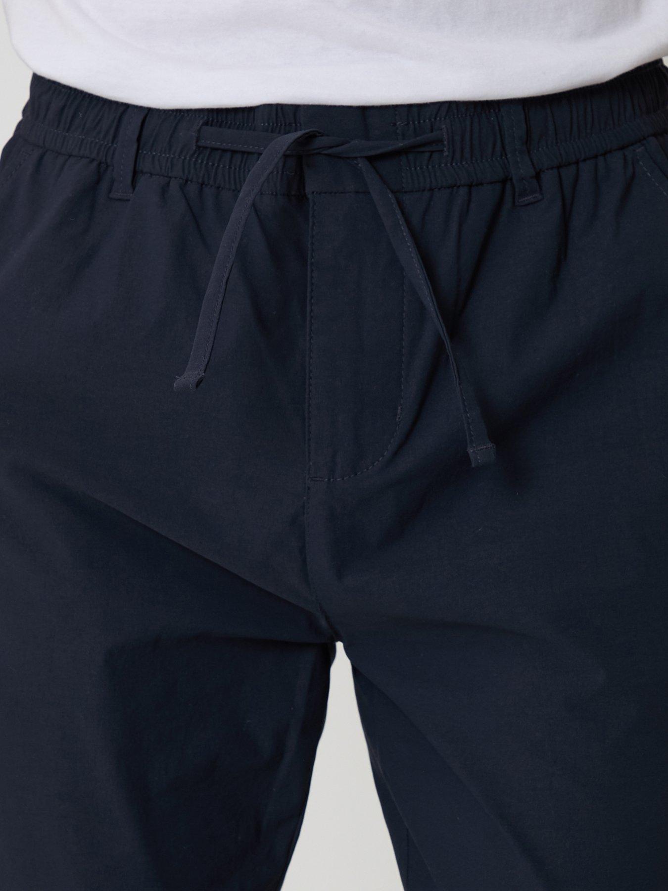 Image 4 of 4 of Threadbare Mens Slim Fit Drawstring Technical Trousers - Navy