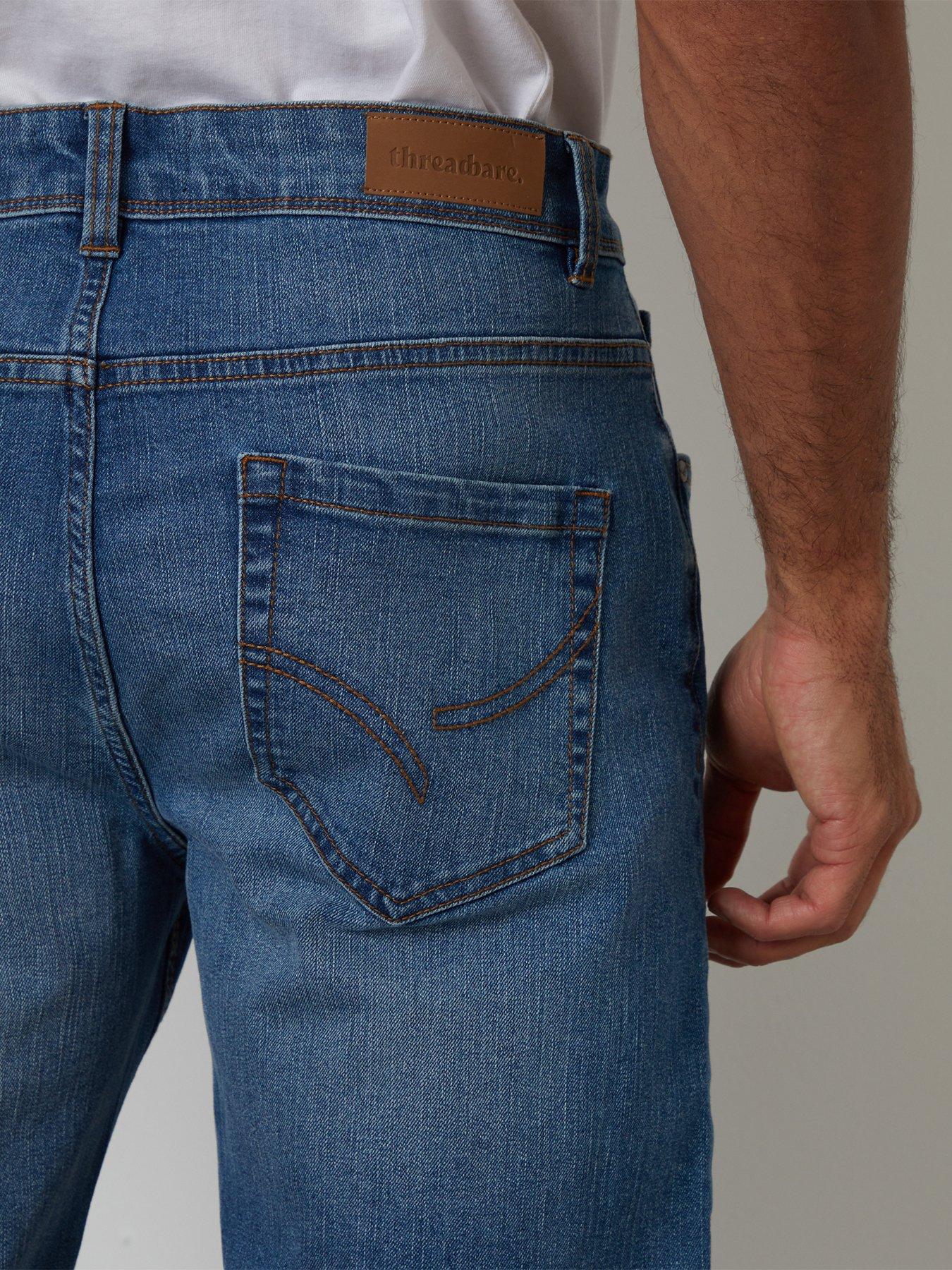 Image 4 of 4 of Threadbare Mens Canterbury Straight Fit Light Wash Jeans - Blue