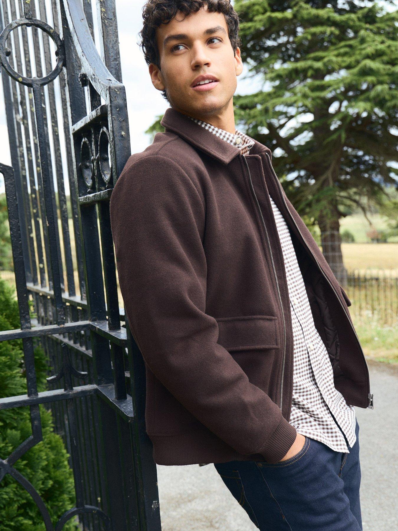Image 1 of 5 of Threadbare Mens Leksa Zip-Through Point Collar Jacket - Chocolate