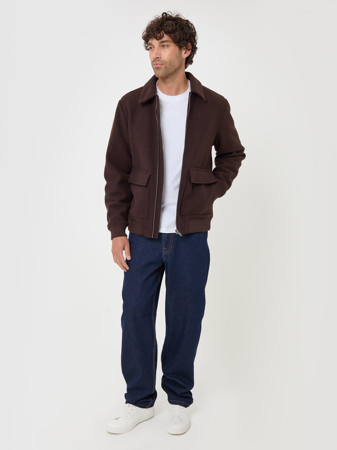 Image 3 of 5 of Threadbare Mens Leksa Zip-Through Point Collar Jacket - Chocolate