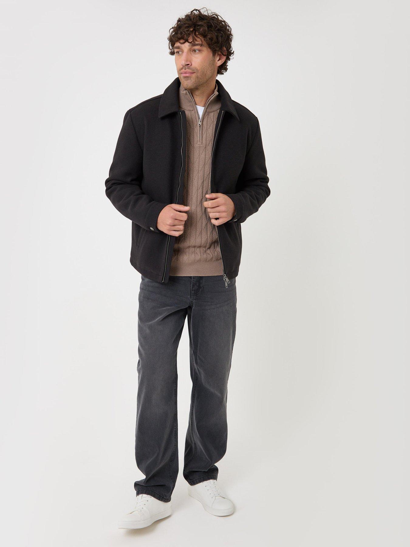 Image 3 of 6 of Threadbare Mens Zip-Through Collar Lemland Jacket - Black