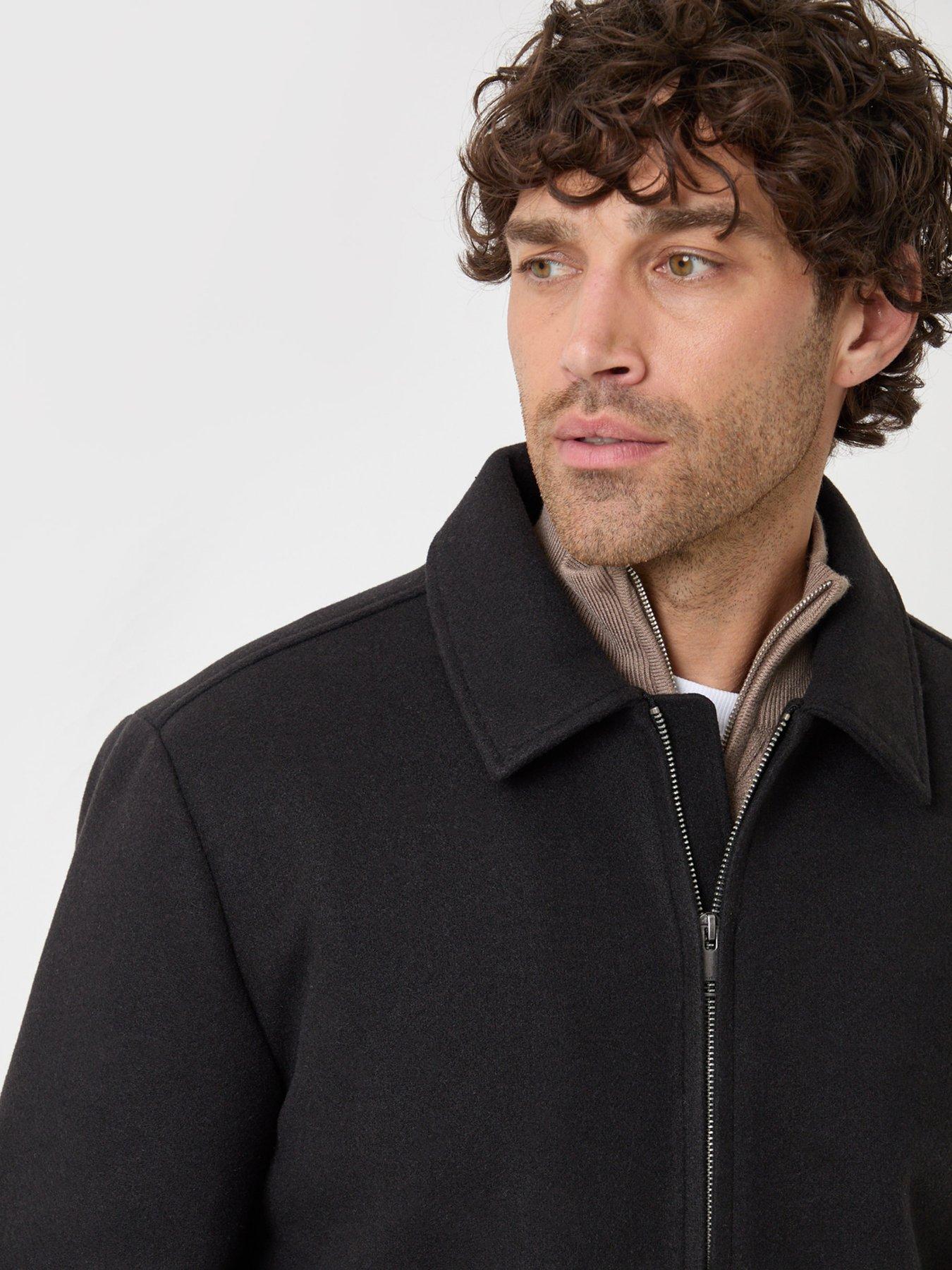 Image 4 of 6 of Threadbare Mens Zip-Through Collar Lemland Jacket - Black