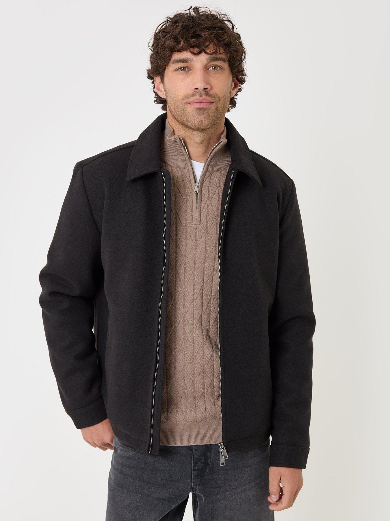 Image 5 of 6 of Threadbare Mens Zip-Through Collar Lemland Jacket - Black