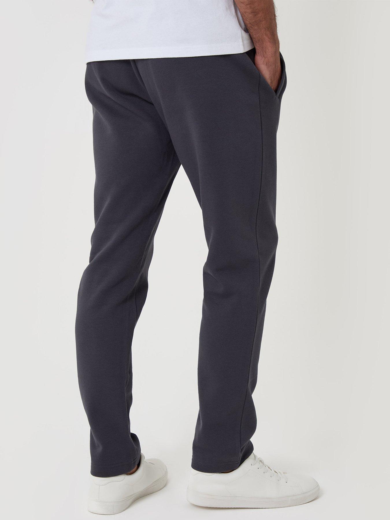 Image 2 of 4 of Threadbare Mens Straight Leg Drawcord Waist Joggers - Iron Charcoal