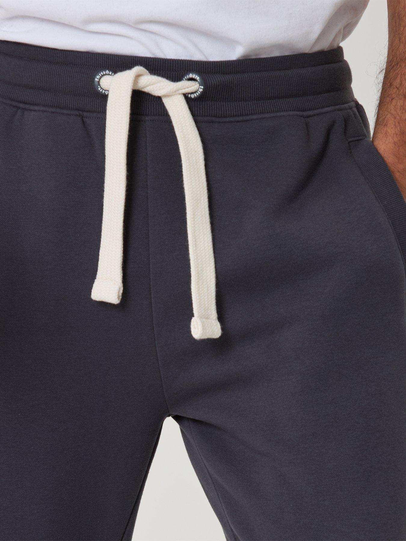 Image 4 of 4 of Threadbare Mens Straight Leg Drawcord Waist Joggers - Iron Charcoal