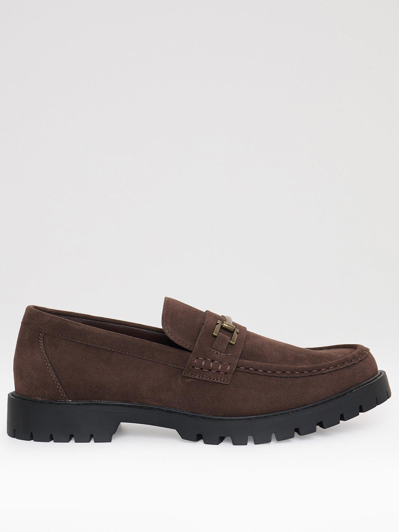 Image 1 of 4 of Threadbare Mens Faux Suede Slip-On Metal Trim Loafers - Brown