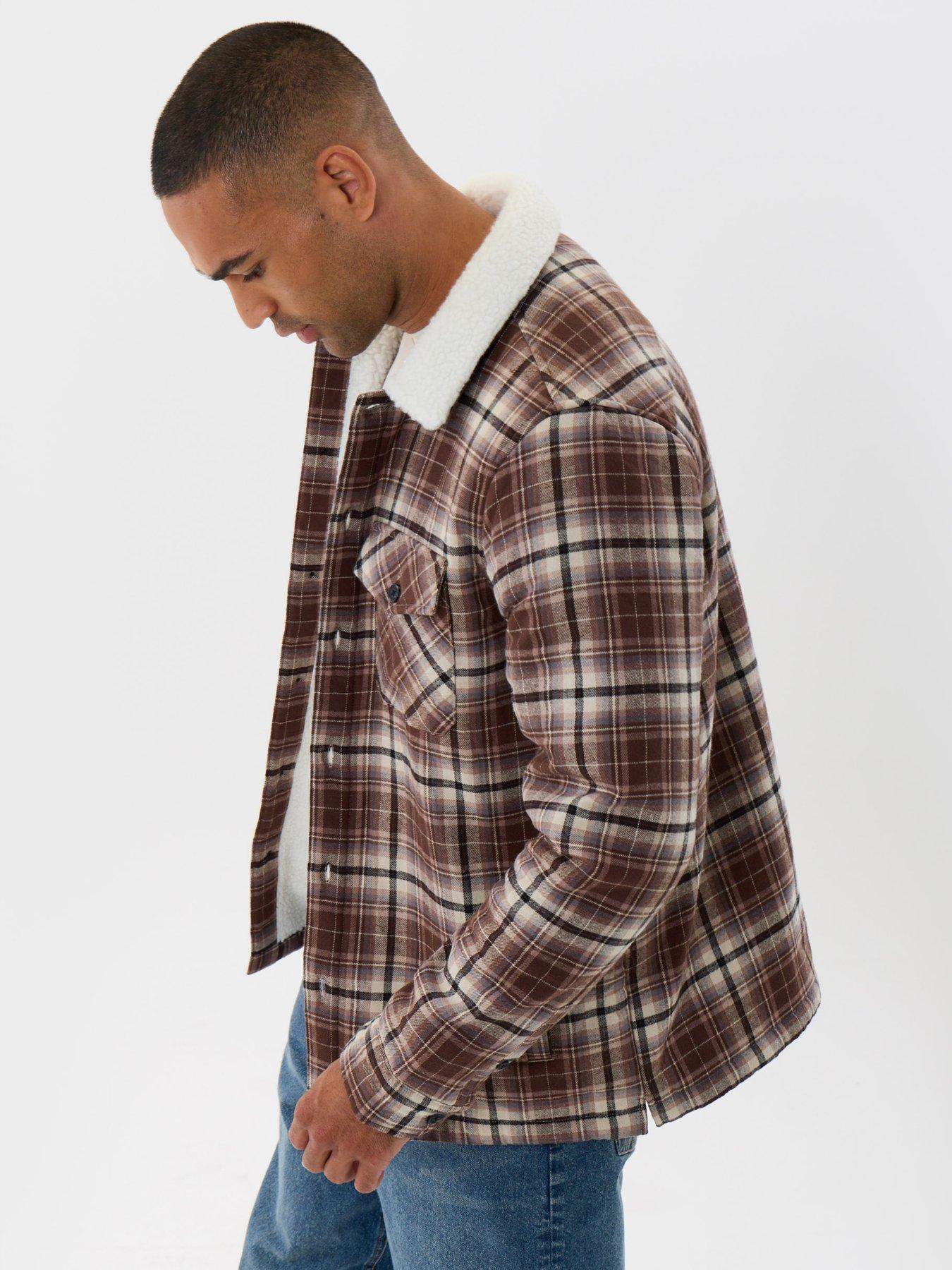 Image 1 of 5 of Threadbare Mens Shacket L/Slv Strasbourg -Borduex (Brown Check)