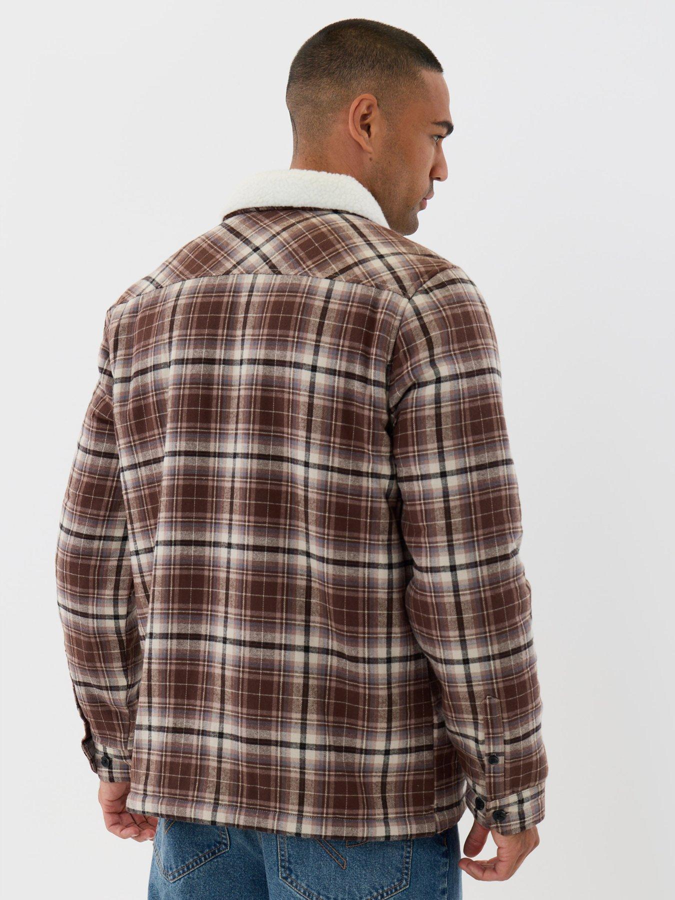 Image 2 of 5 of Threadbare Mens Shacket L/Slv Strasbourg -Borduex (Brown Check)