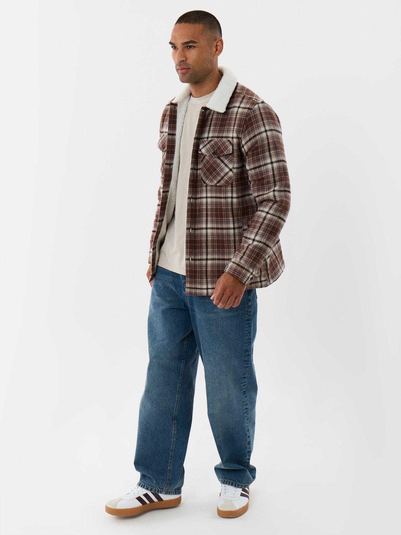 Image 3 of 5 of Threadbare Mens Shacket L/Slv Strasbourg -Borduex (Brown Check)