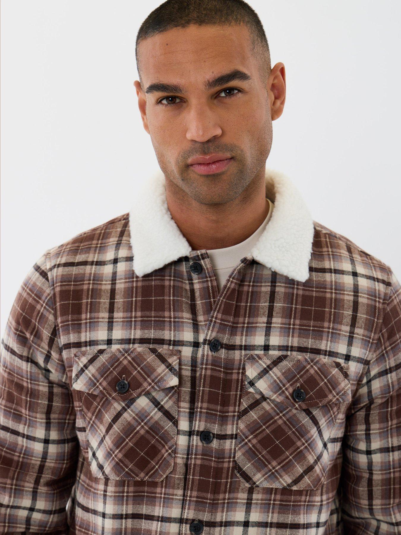Image 4 of 5 of Threadbare Mens Shacket L/Slv Strasbourg -Borduex (Brown Check)