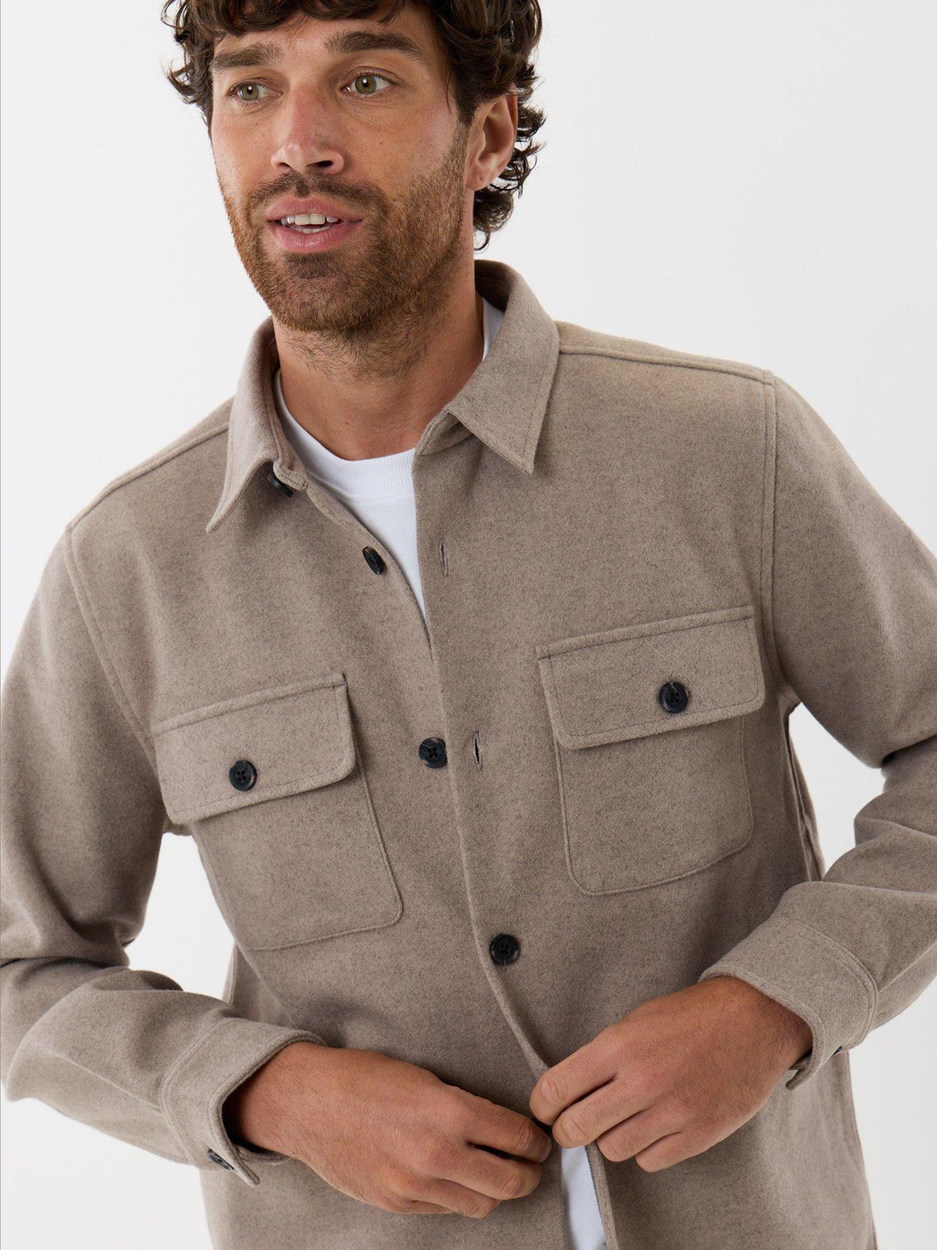 Image 4 of 5 of Threadbare Patch Pocket Knitted Shacket In Beige