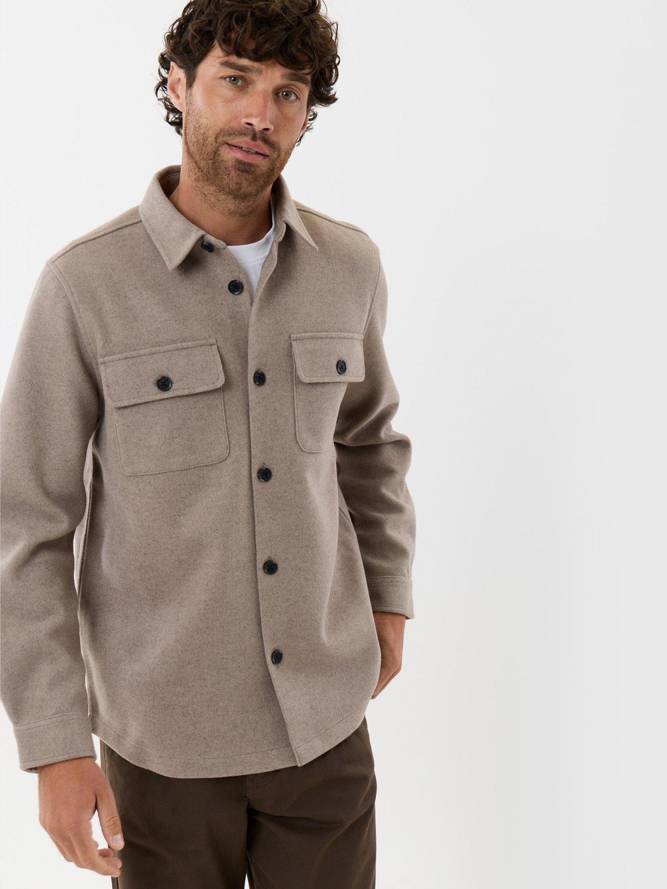 Image 5 of 5 of Threadbare Patch Pocket Knitted Shacket In Beige