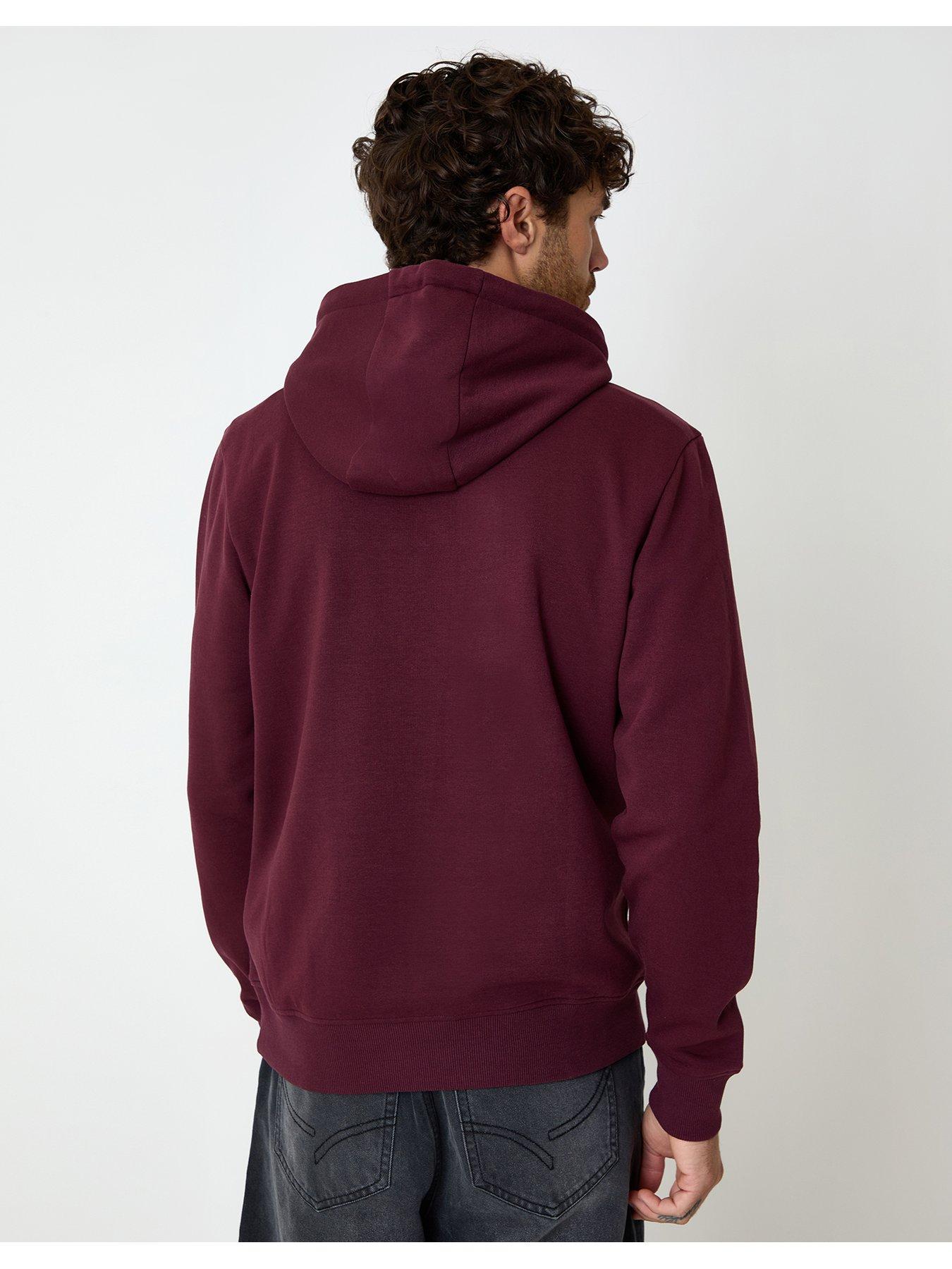 Image 2 of 4 of Threadbare Mens Fleece Hoody Clementine - Burgundy