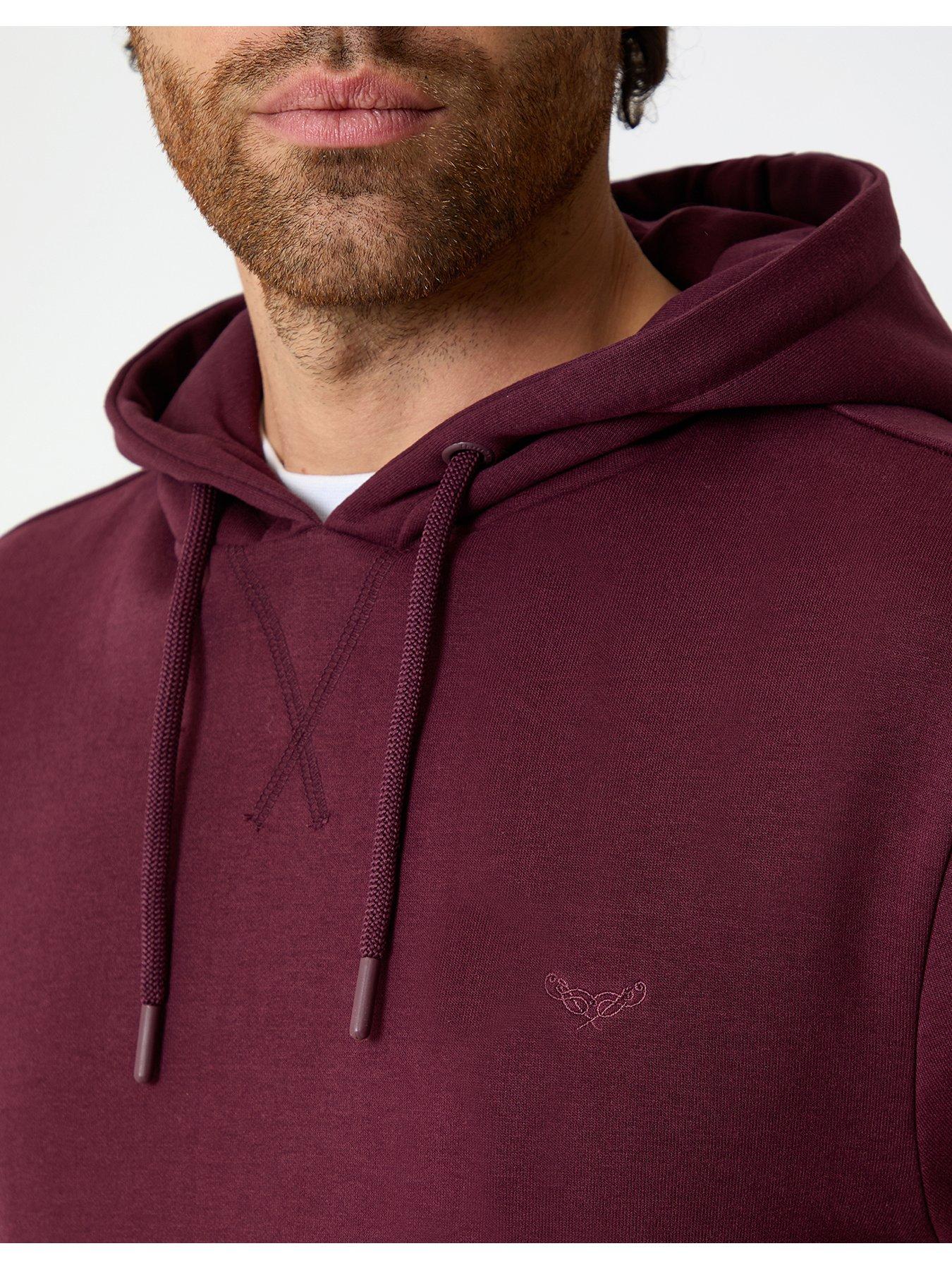 Image 4 of 4 of Threadbare Mens Fleece Hoody Clementine - Burgundy