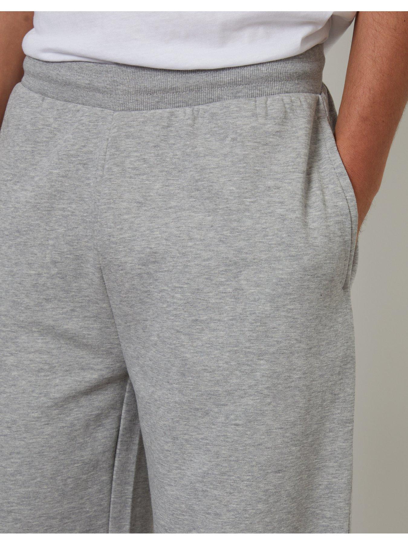 Image 4 of 5 of Threadbare Mens Wide Leg Cotton Rich Jogging Bottoms - Grey Marl