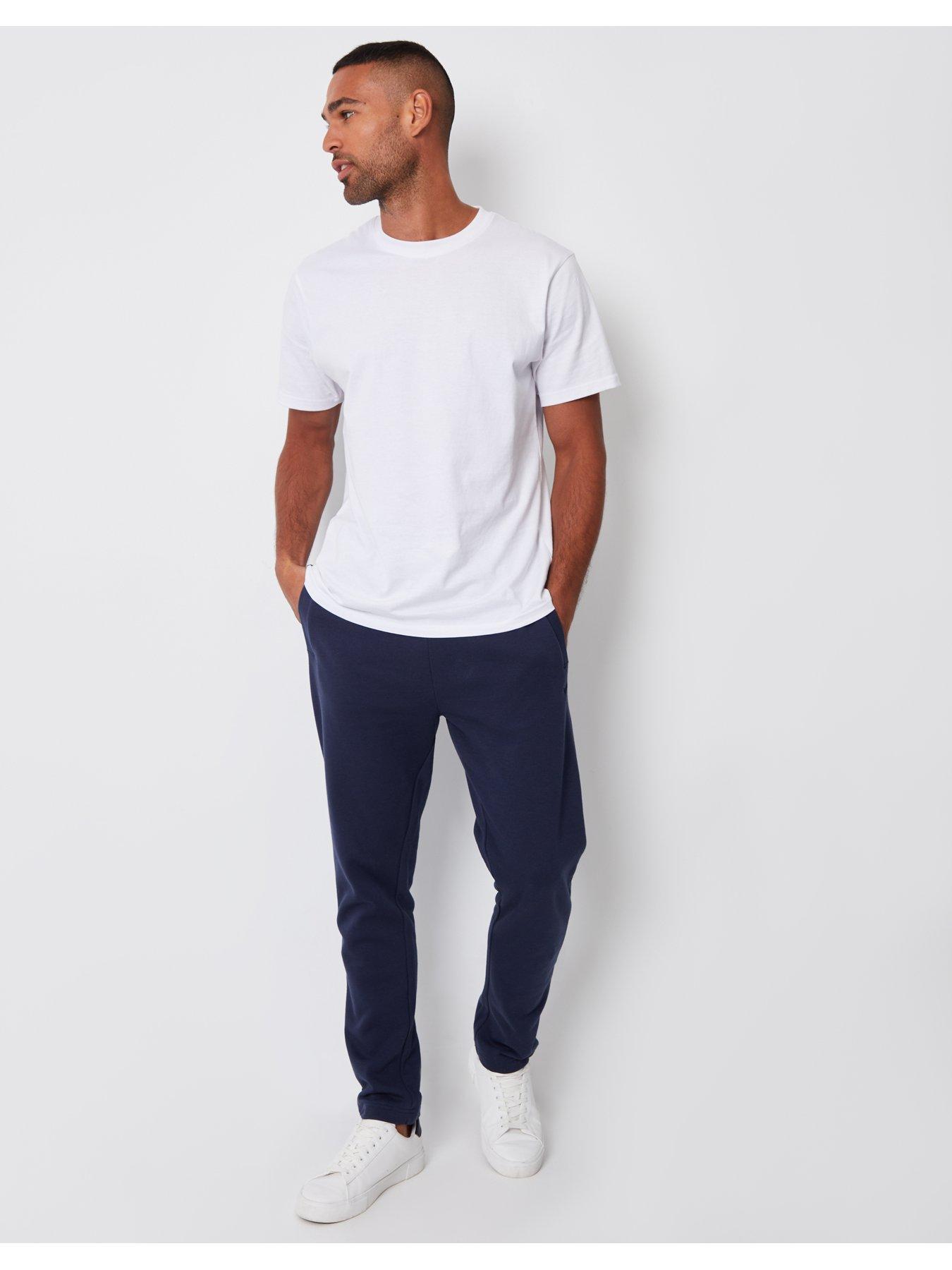 Image 3 of 4 of Threadbare Mens Regular Fit Cotton Rich Jogging Bottoms - Navy
