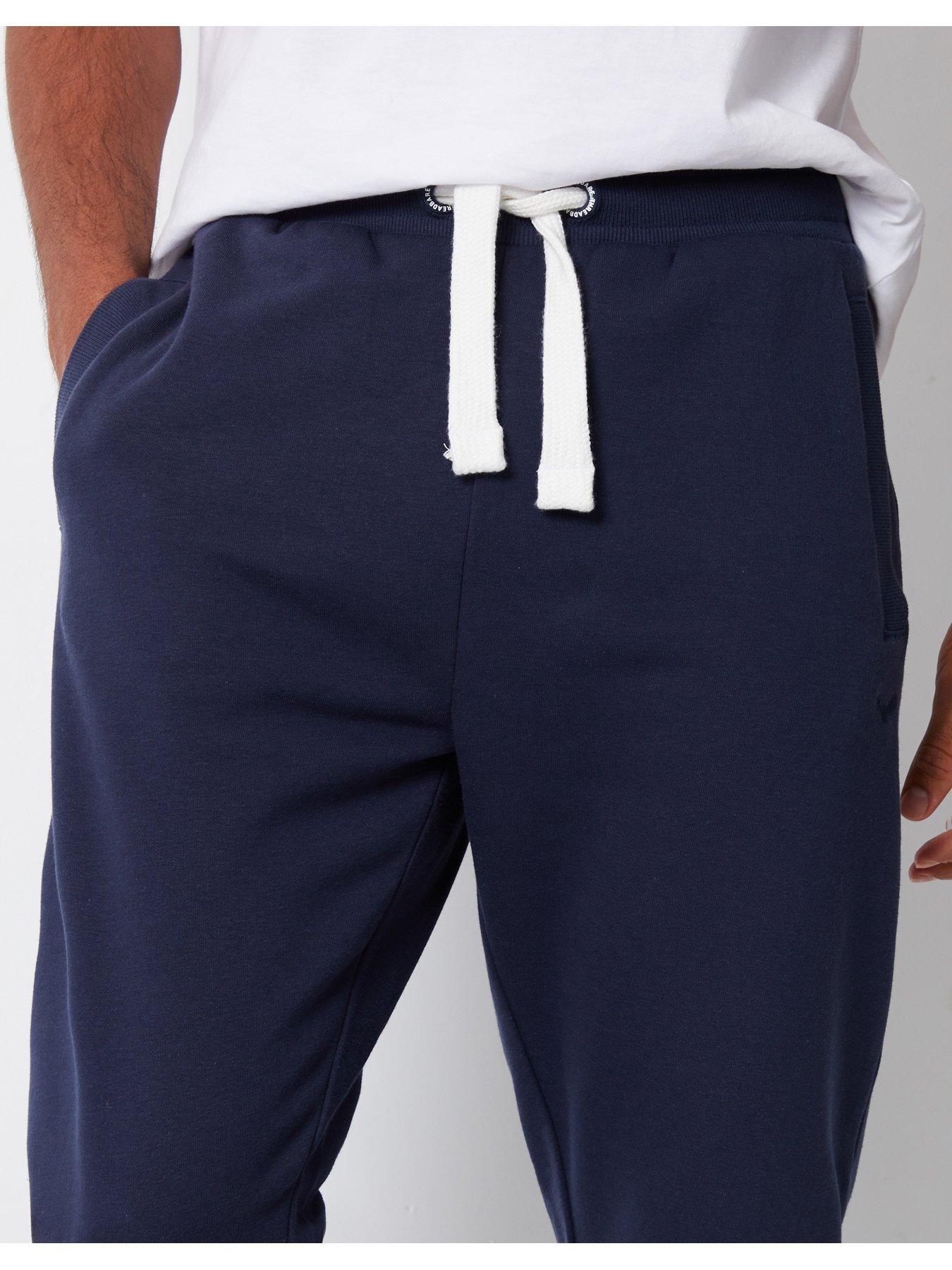 Image 4 of 4 of Threadbare Mens Regular Fit Cotton Rich Jogging Bottoms - Navy