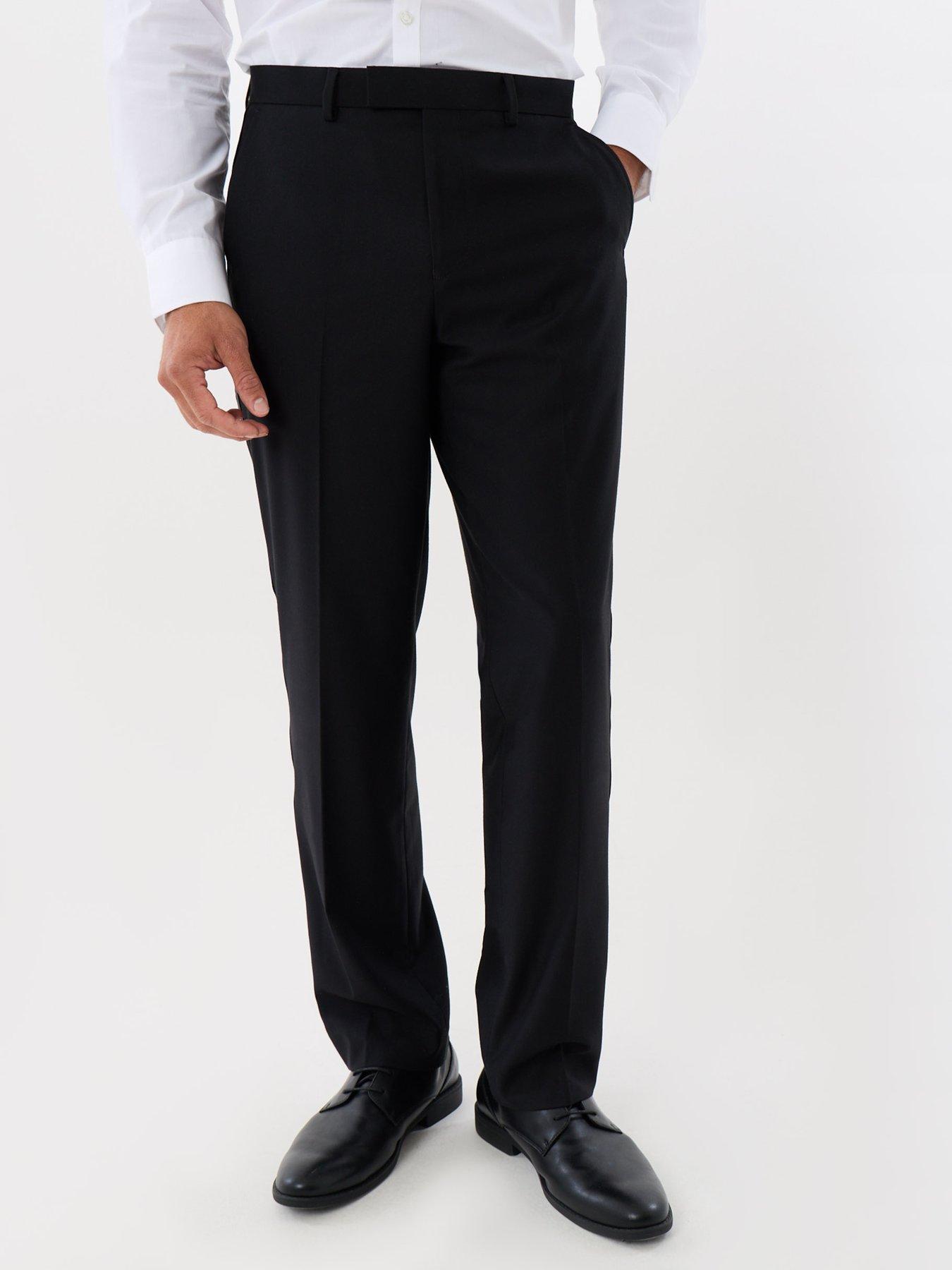 Image 2 of 6 of Threadbare Mens Satin Side Seam Tailored Suit Trousers - Black