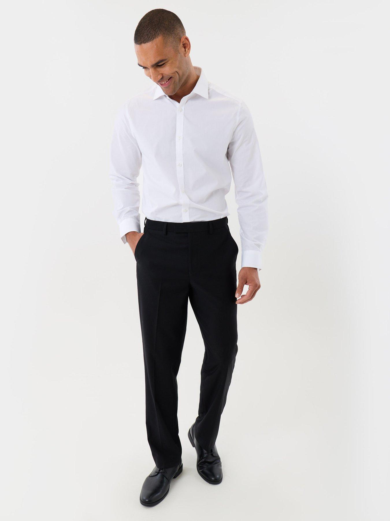 Image 3 of 6 of Threadbare Mens Satin Side Seam Tailored Suit Trousers - Black