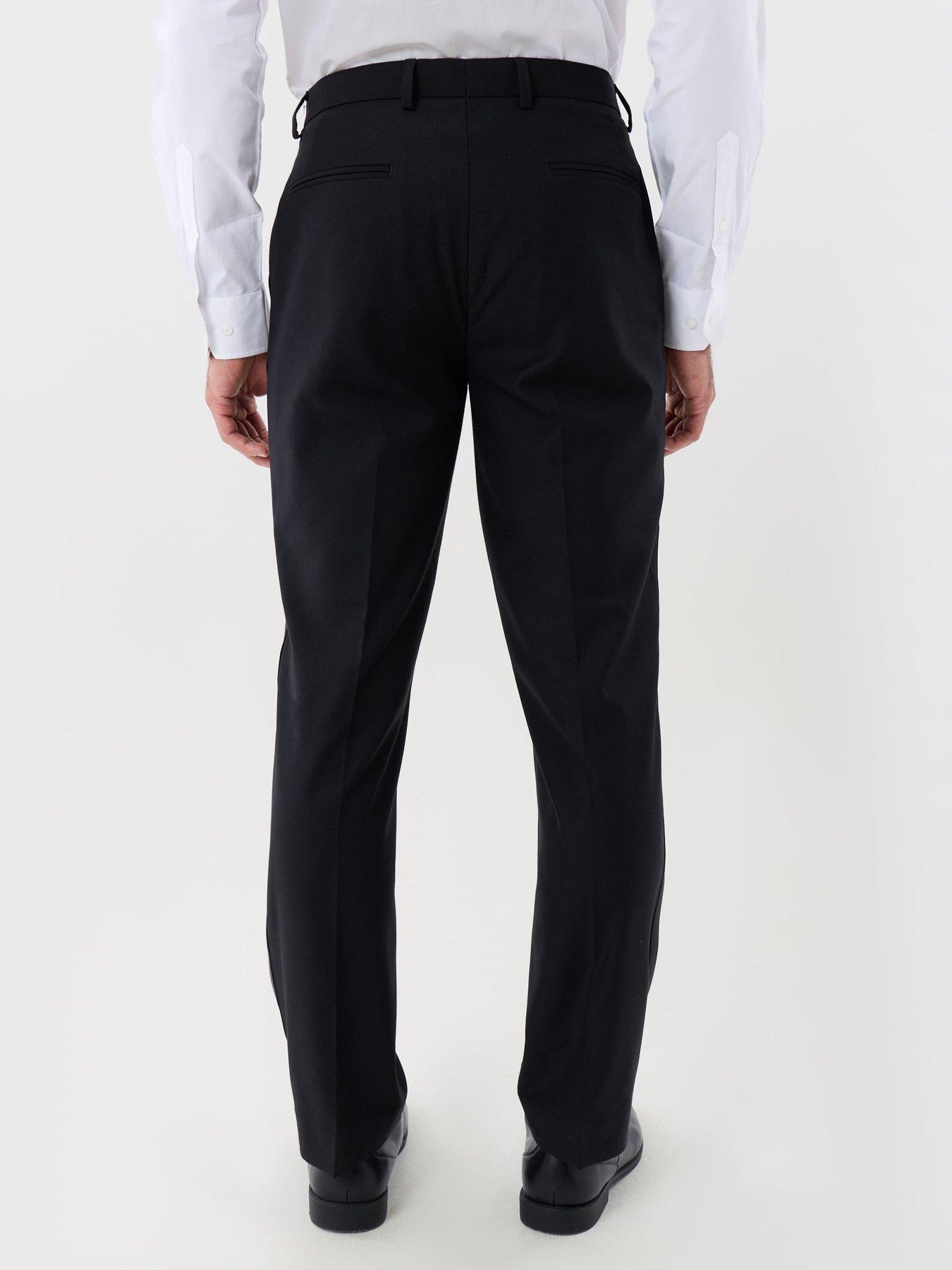 Image 4 of 6 of Threadbare Mens Satin Side Seam Tailored Suit Trousers - Black