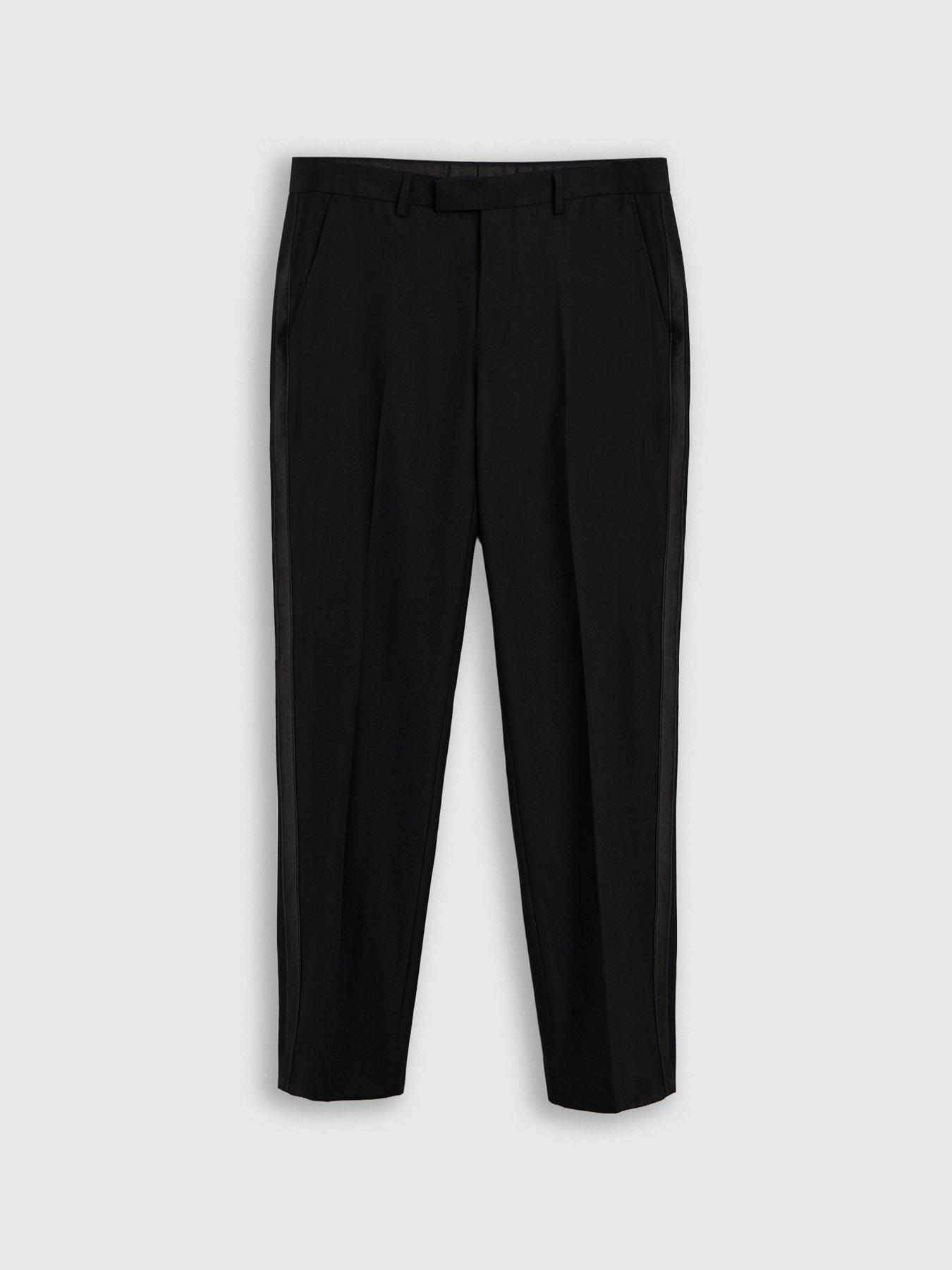 Image 6 of 6 of Threadbare Mens Satin Side Seam Tailored Suit Trousers - Black