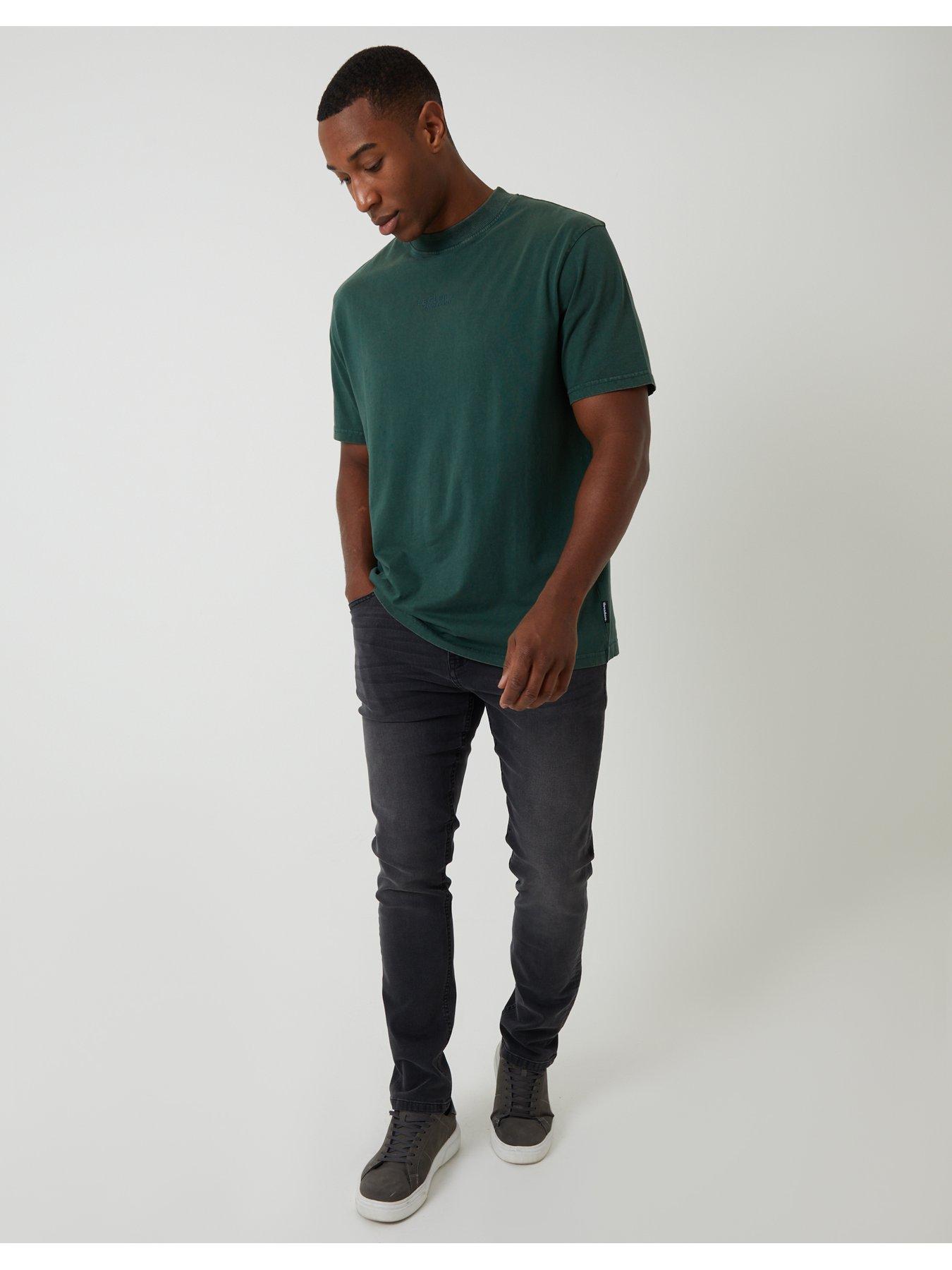 Image 3 of 4 of Threadbare Mens Mid-Rise Grey Wash Slim Fit Jeans - Grey