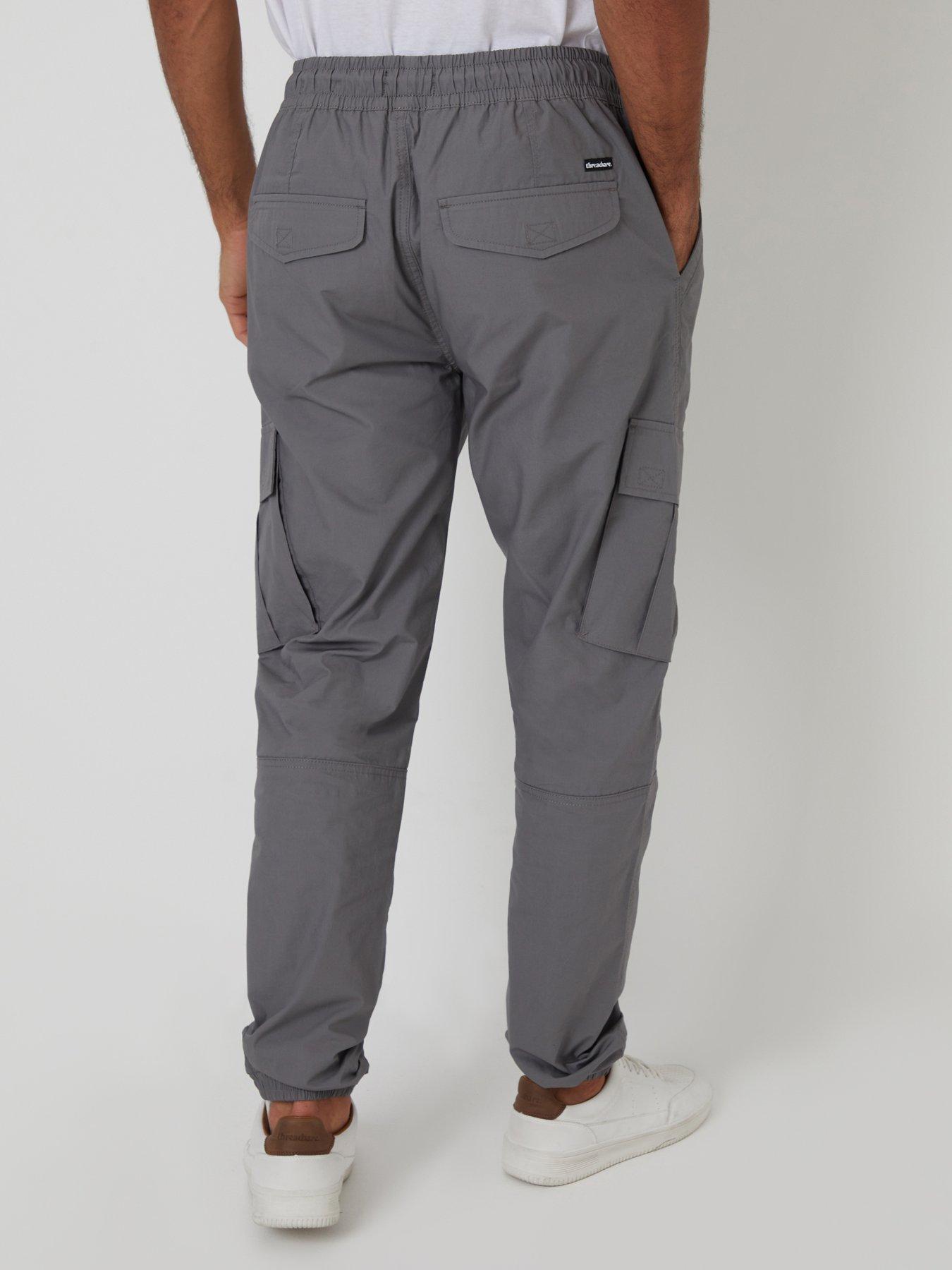 Image 2 of 4 of Threadbare Mens Prince Drawstring Waist Cargo Tapered Trousers - Grey