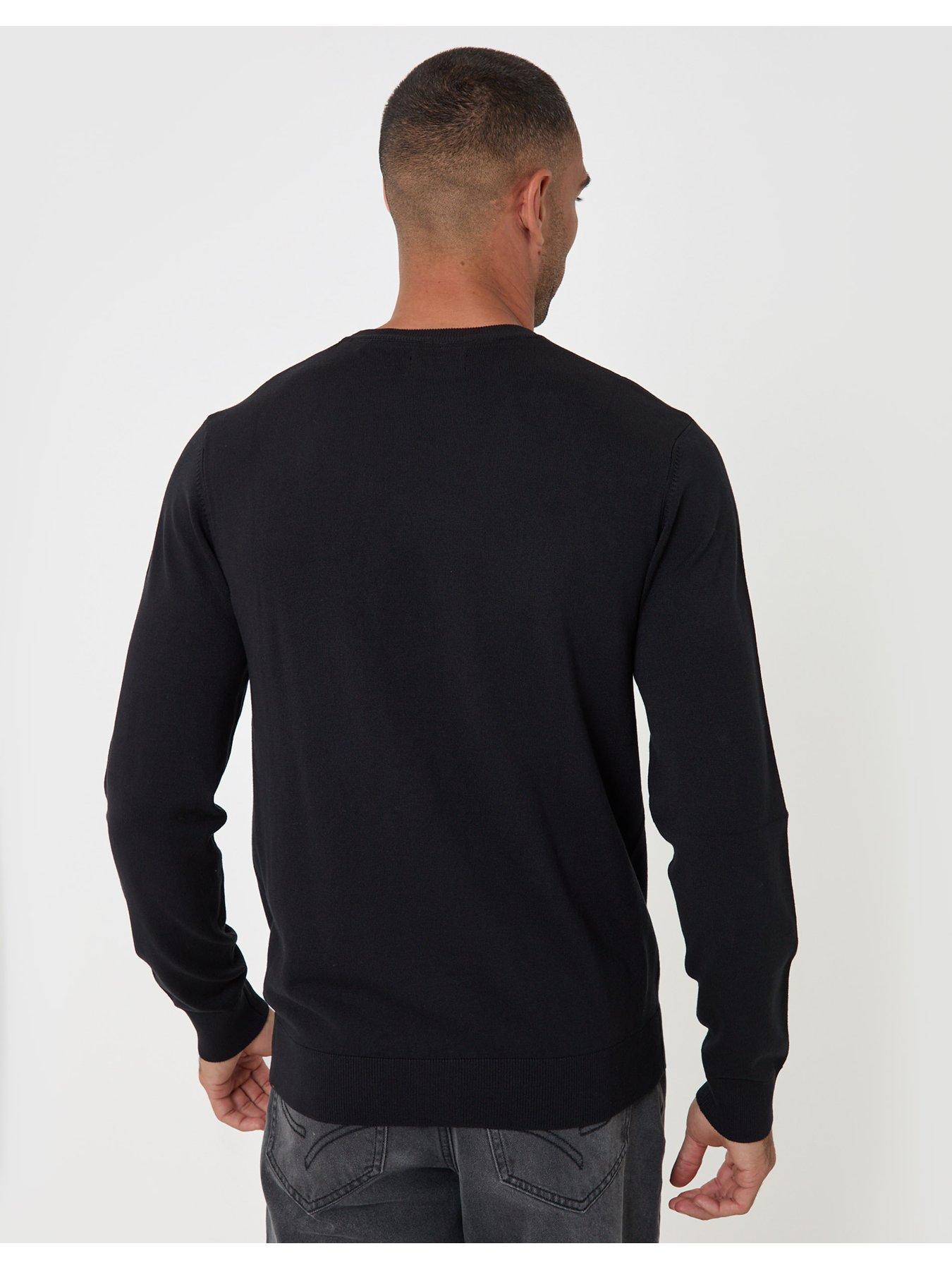 Image 2 of 4 of Threadbare Jersey Crew Neck Jumper In Black