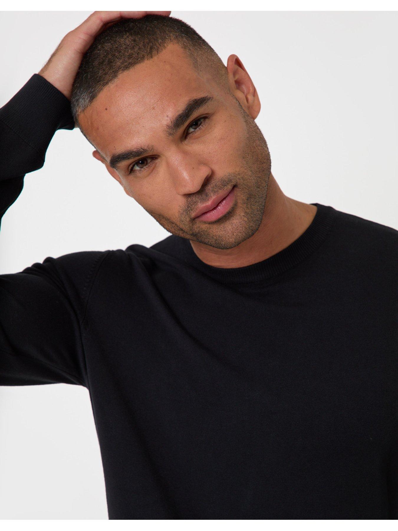 Image 4 of 4 of Threadbare Jersey Crew Neck Jumper In Black