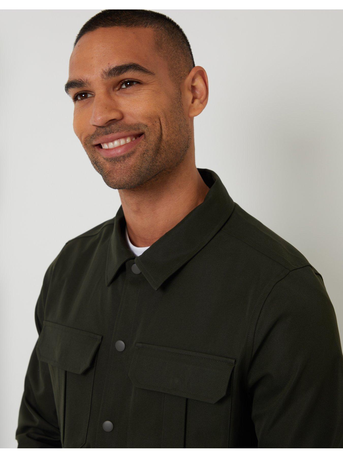 Image 4 of 6 of Threadbare Patch Pocket Overshirt In Black