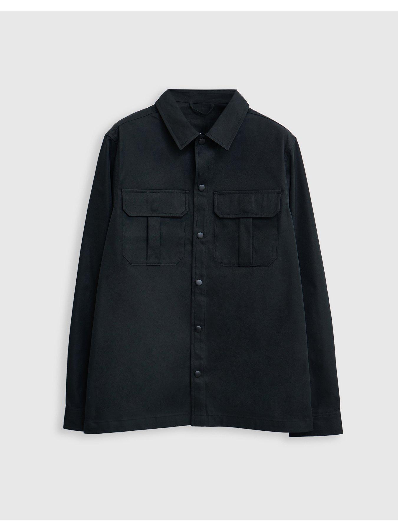 Image 6 of 6 of Threadbare Patch Pocket Overshirt In Black