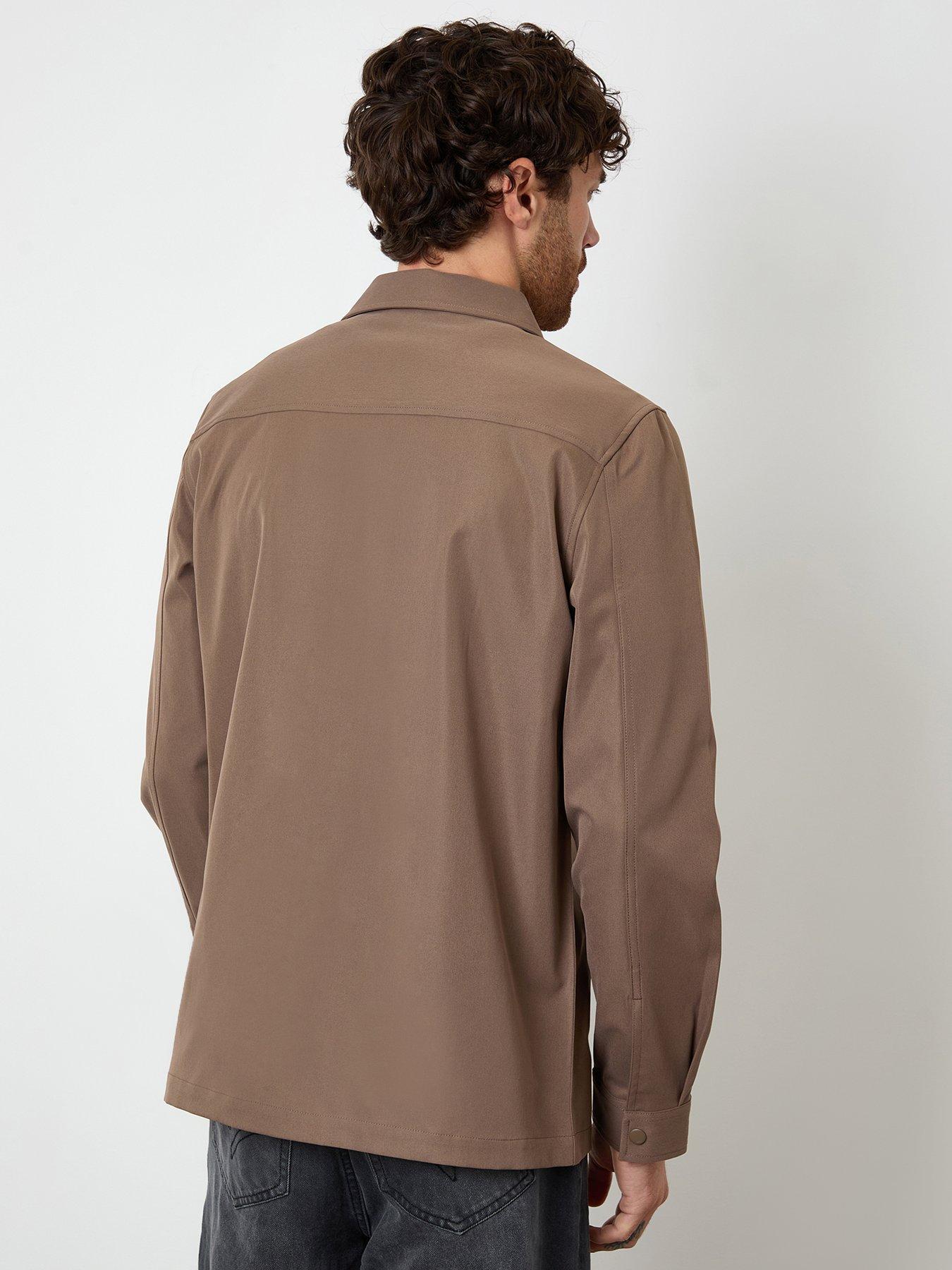 Image 2 of 4 of Threadbare Mens Lightweight Popper Patch Pocket Overshirt - Brown