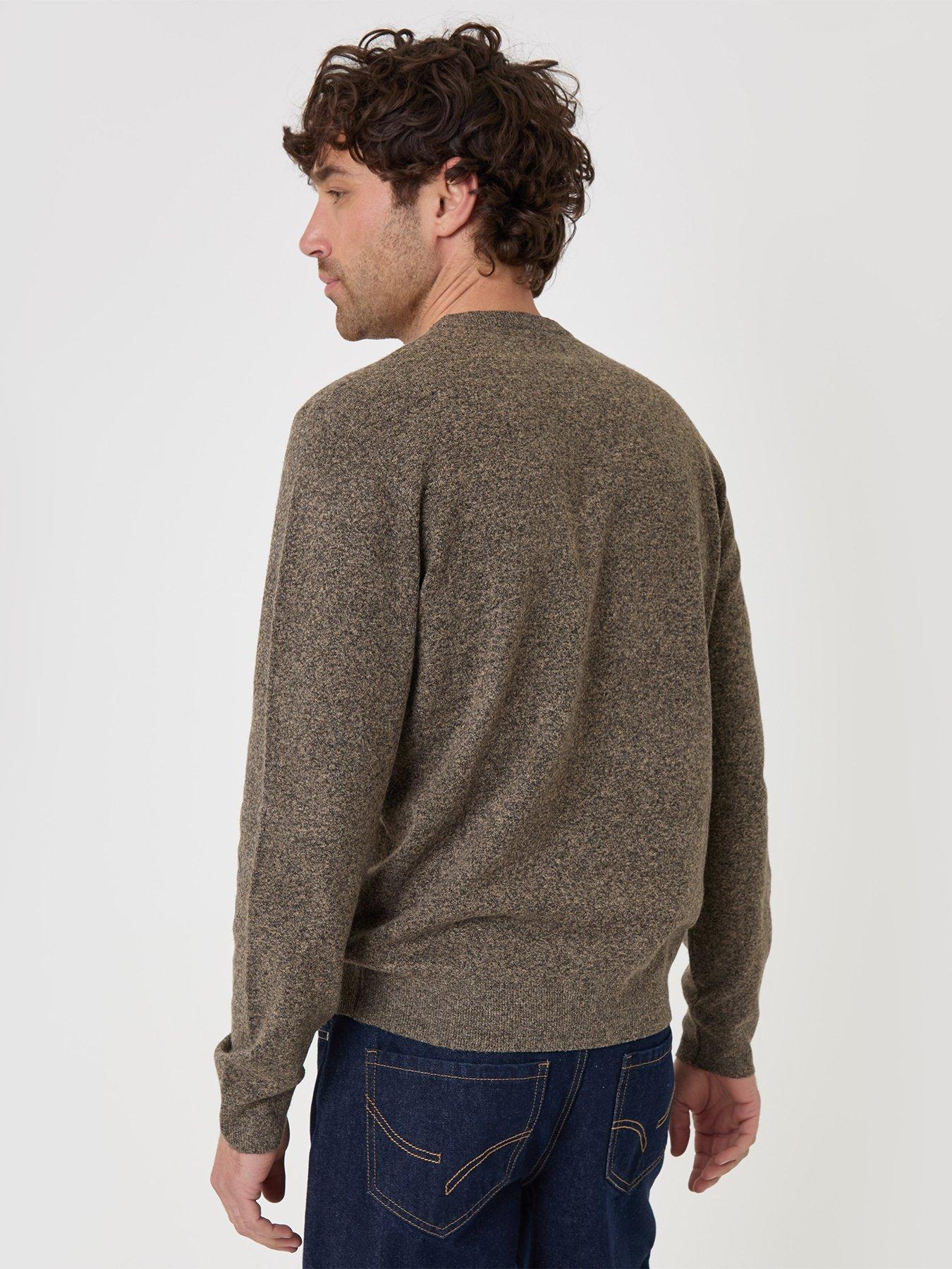 Image 2 of 5 of Threadbare Mens Afton Soft-Touch Ribbed Hem Jumper - Taupe