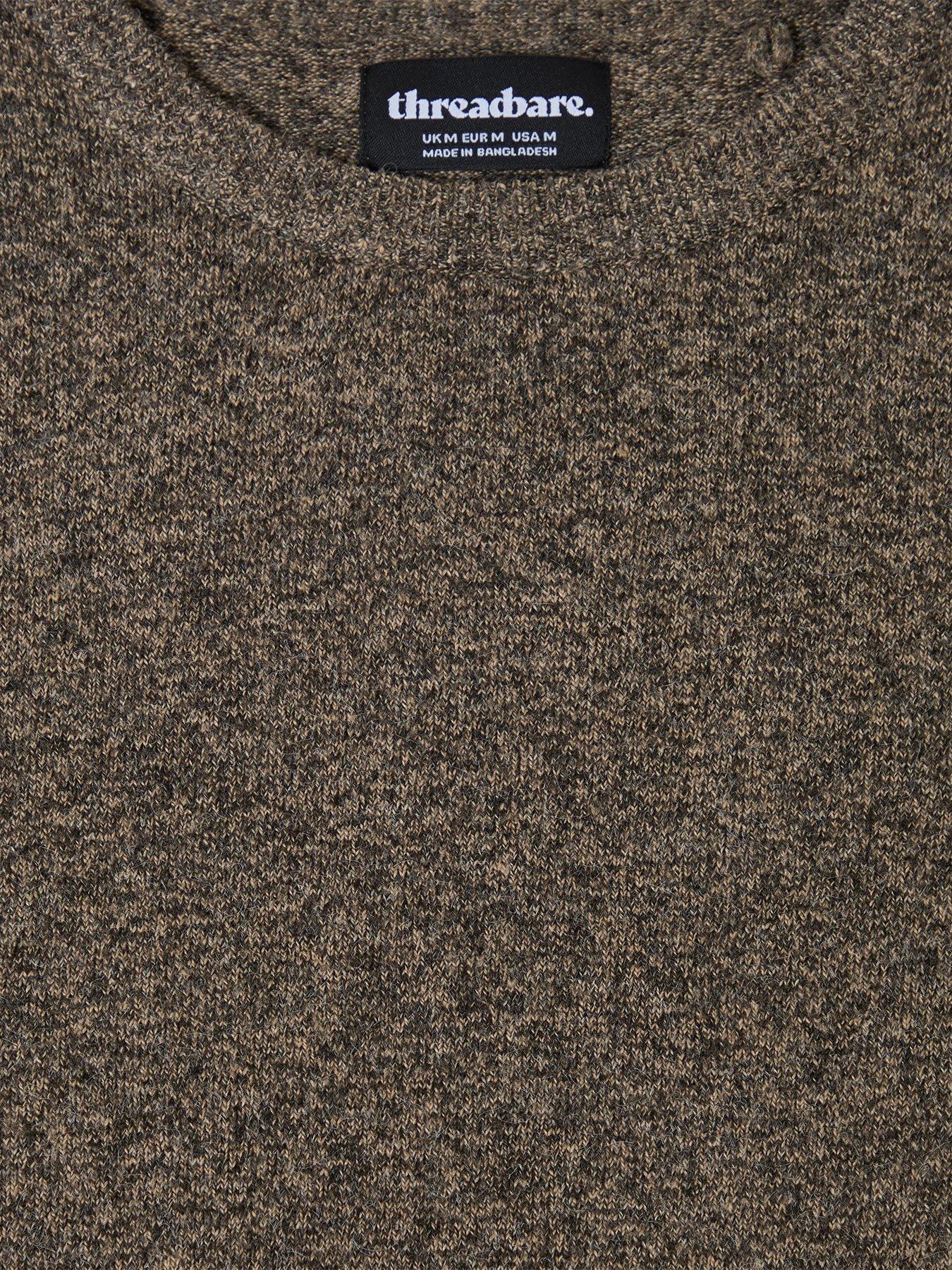 Image 5 of 5 of Threadbare Mens Afton Soft-Touch Ribbed Hem Jumper - Taupe